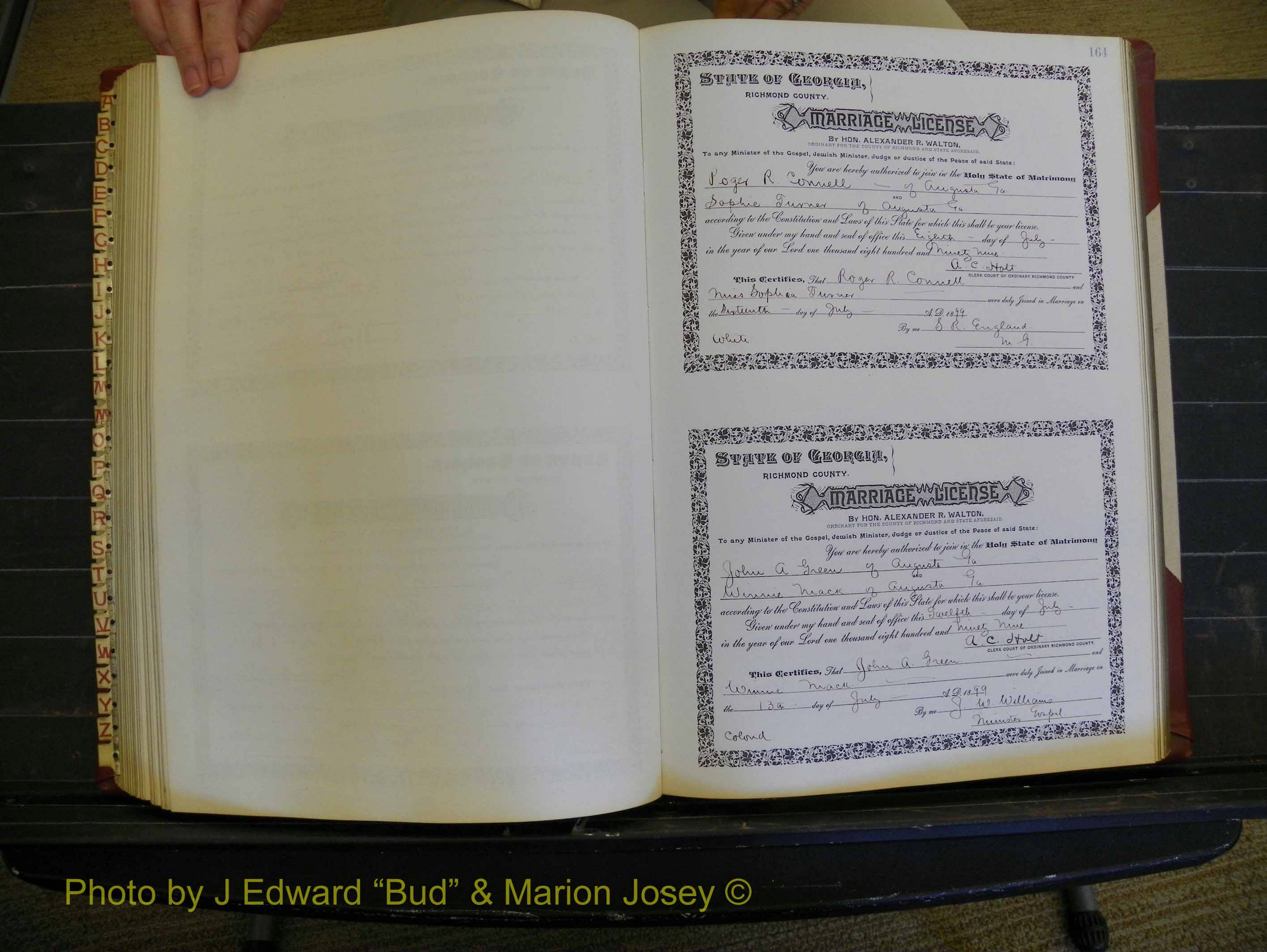 Richmond Marriages, Book W, 1898-1899 P 164.JPG
