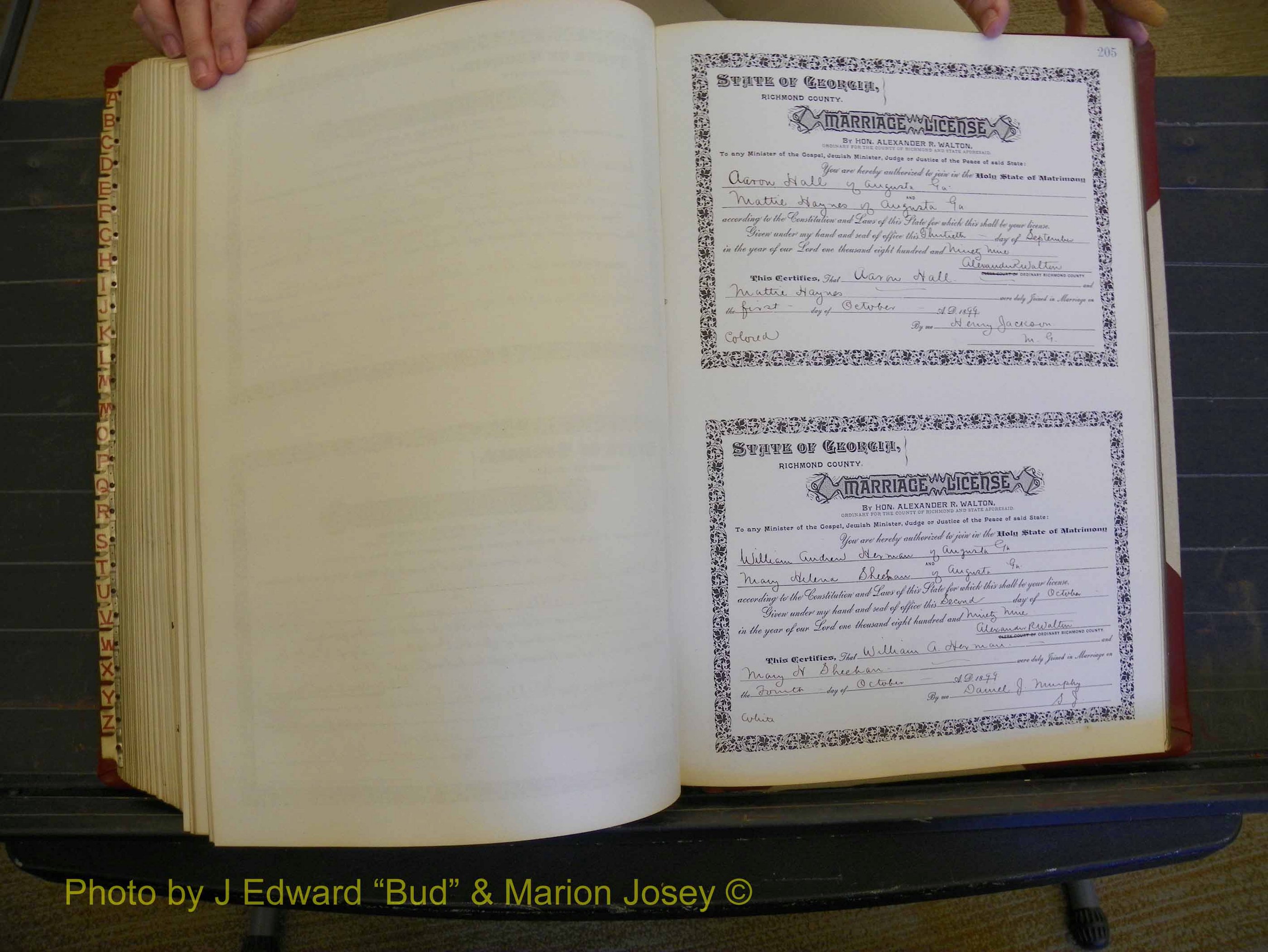 Richmond Marriages, Book W, 1898-1899 P 205.JPG