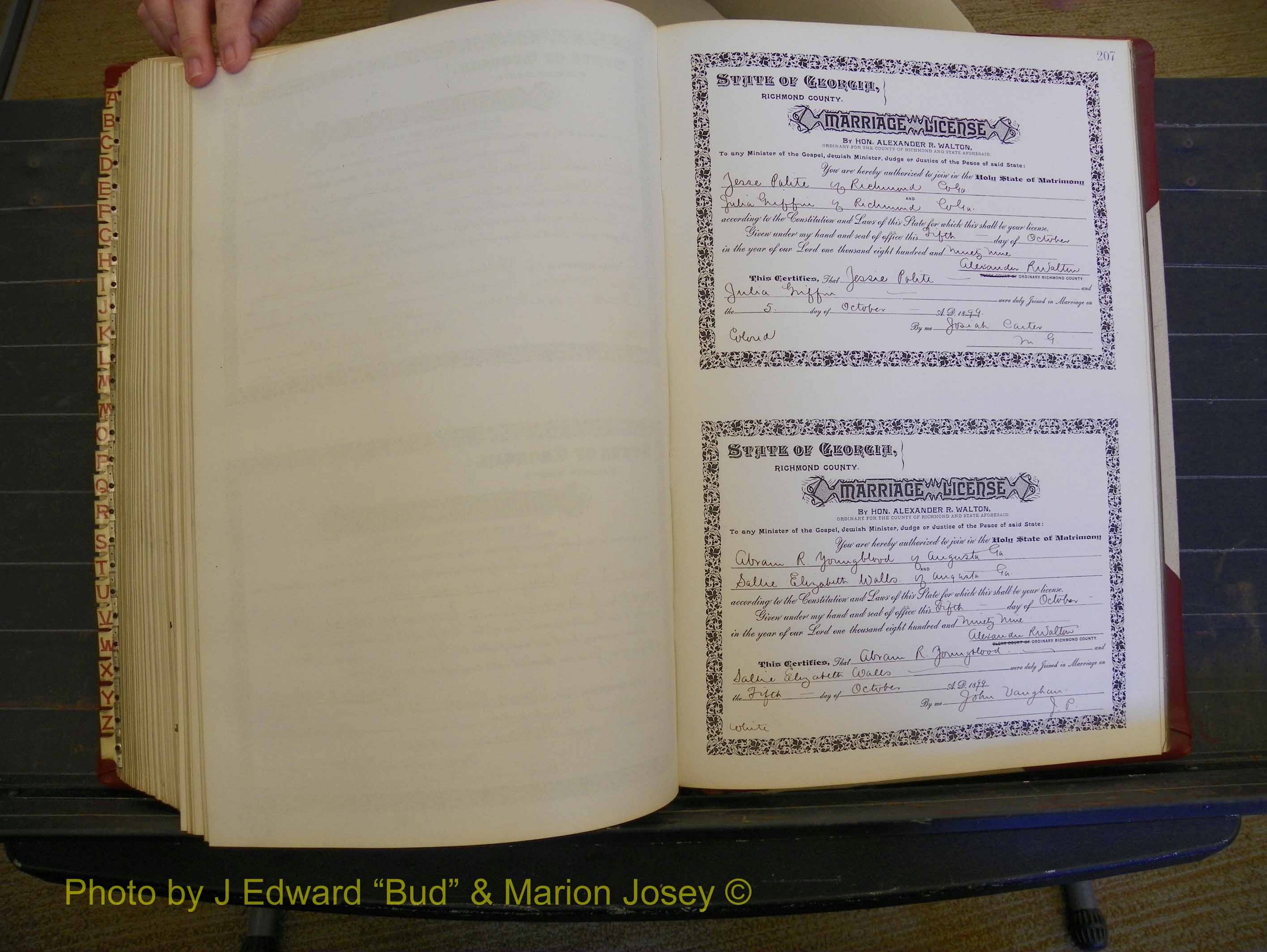 Richmond Marriages, Book W, 1898-1899 P 207.JPG