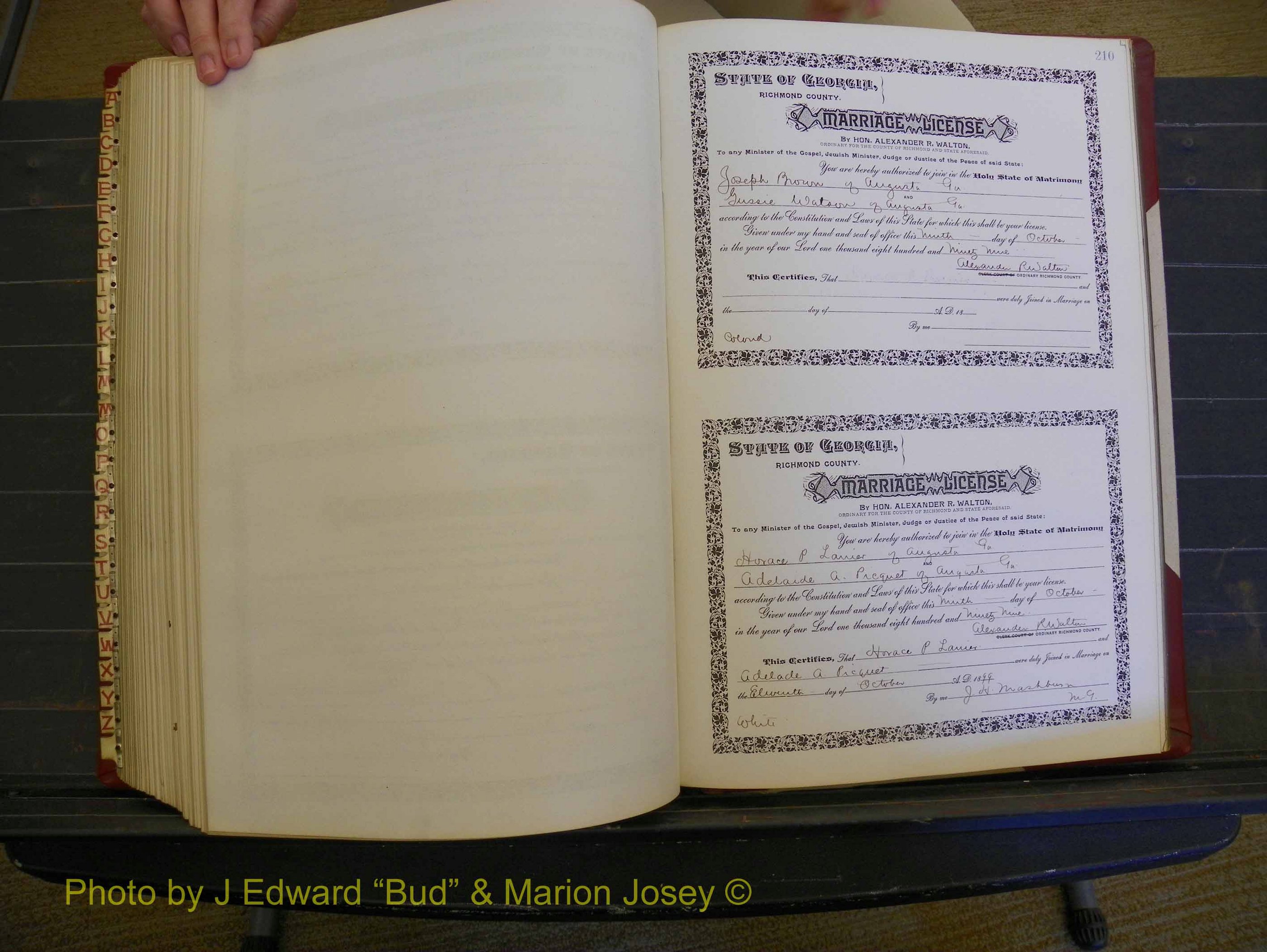 Richmond Marriages, Book W, 1898-1899 P 210.JPG