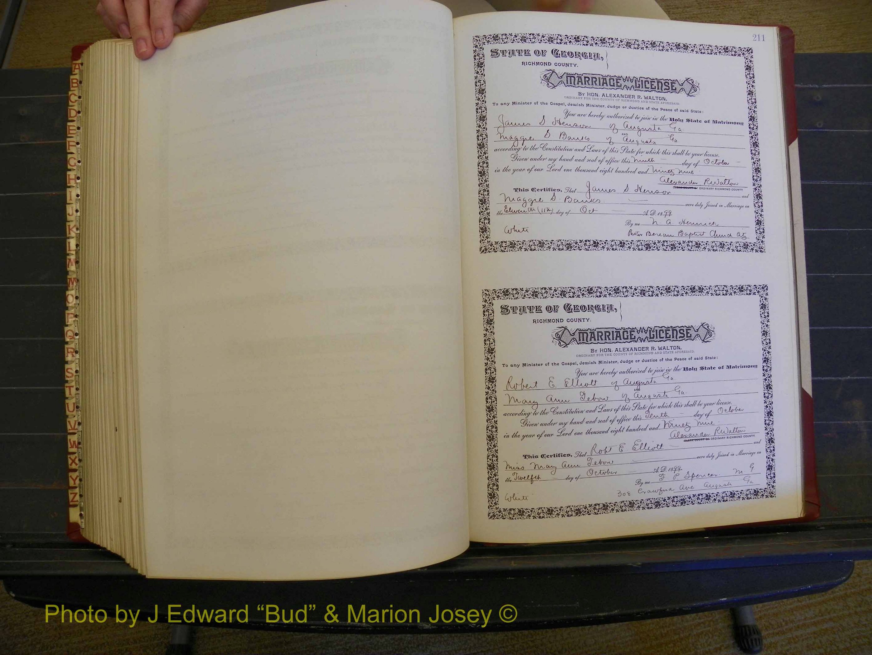 Richmond Marriages, Book W, 1898-1899 P 211.JPG