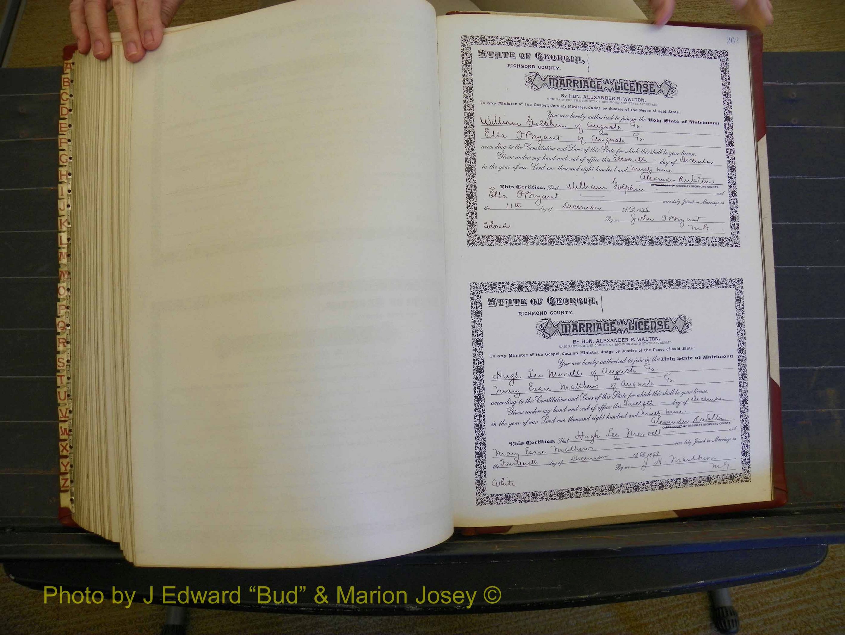 Richmond Marriages, Book W, 1898-1899 P 262.JPG