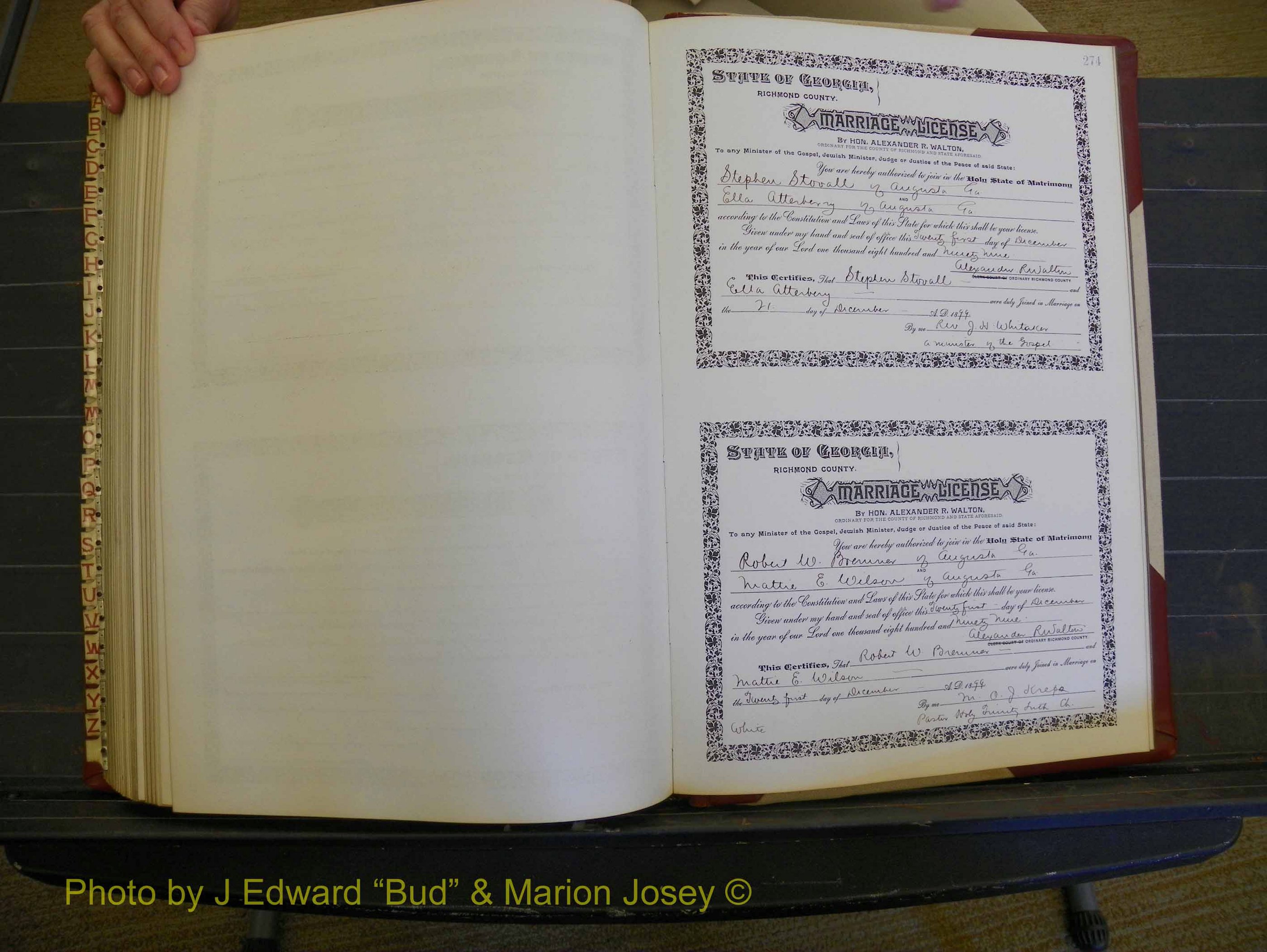 Richmond Marriages, Book W, 1898-1899 P 274.JPG