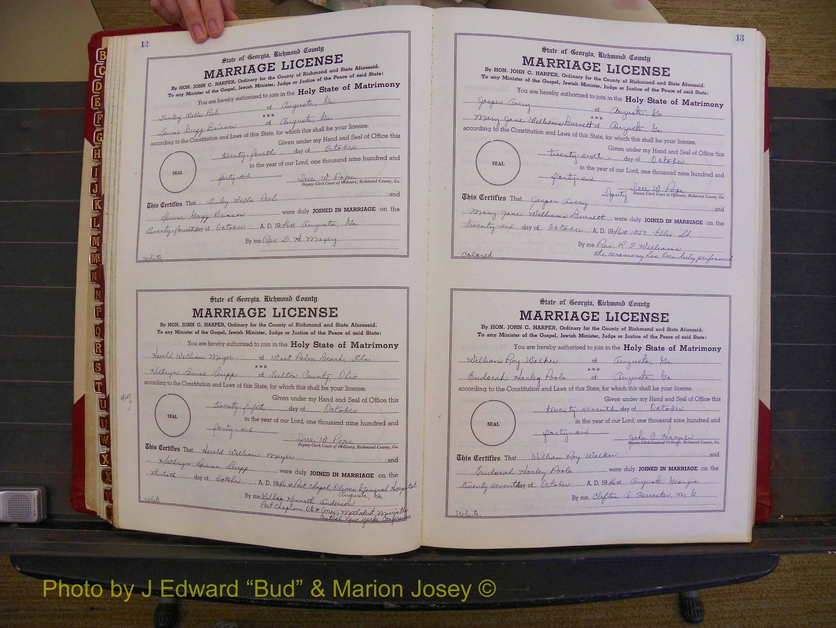 Richmond Marriages, Book XX, 1946-1948 P 012-013.JPG