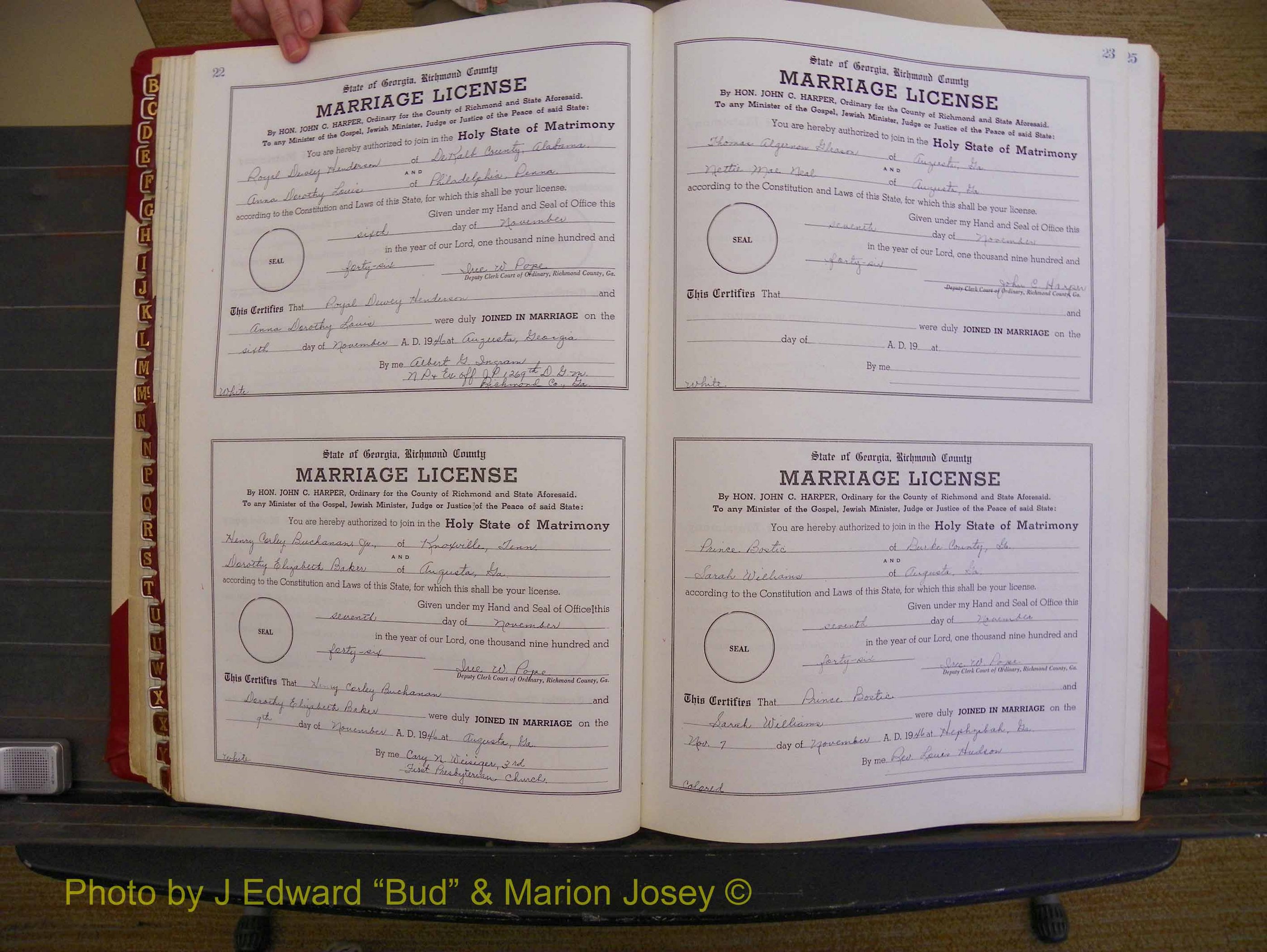 Richmond Marriages, Book XX, 1946-1948 P 022-023.JPG