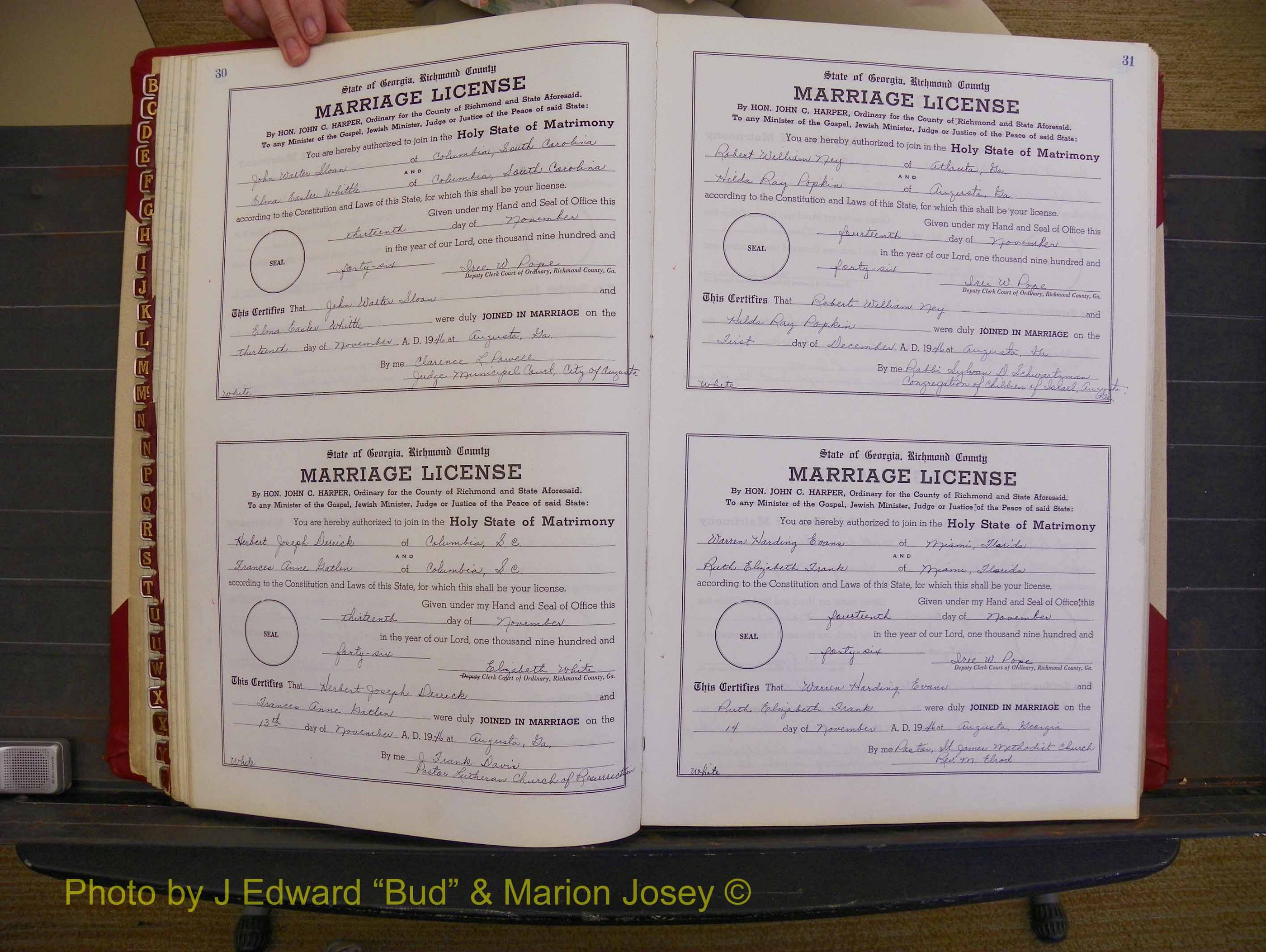 Richmond Marriages, Book XX, 1946-1948 P 030-031.JPG