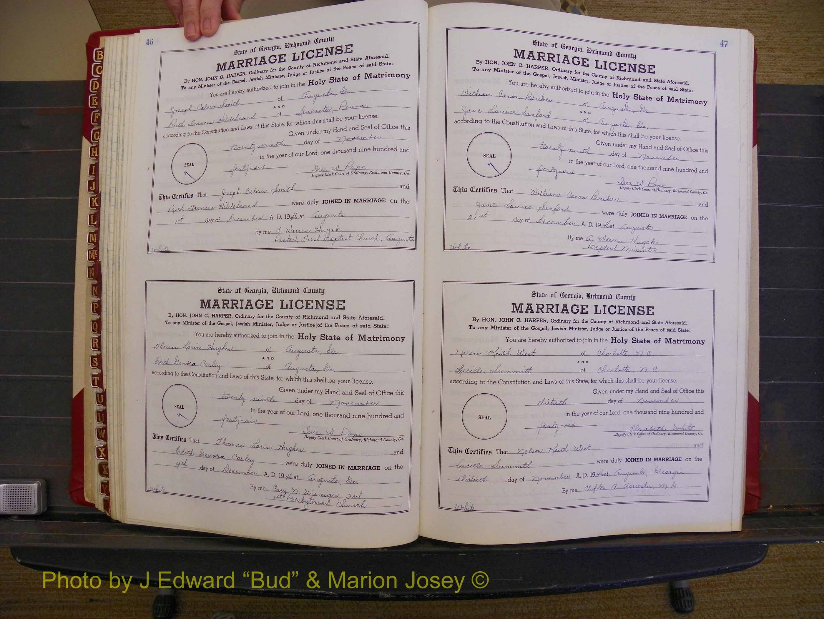 Richmond Marriages, Book XX, 1946-1948 P 046-047.JPG