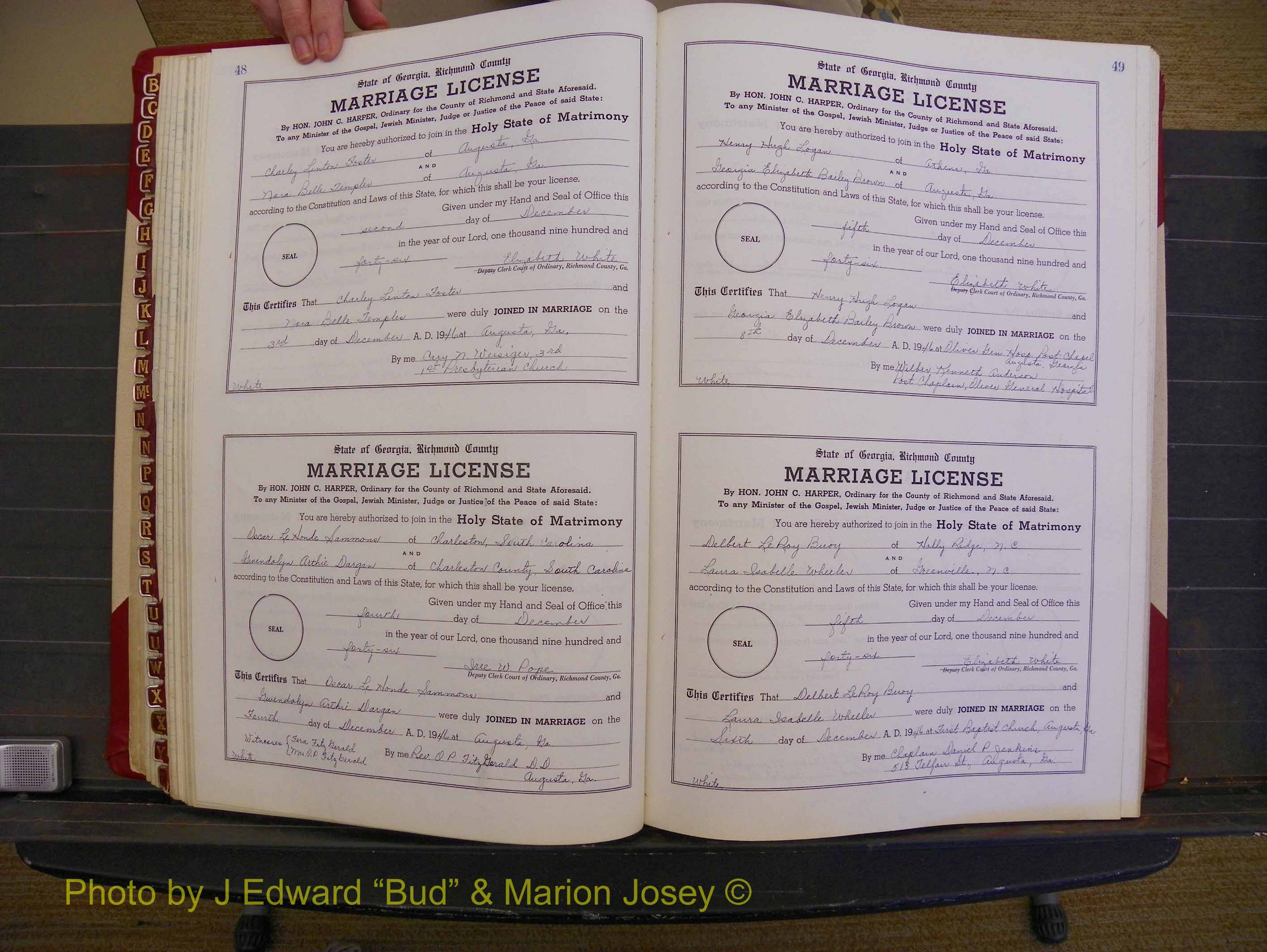 Richmond Marriages, Book XX, 1946-1948 P 048-049.JPG