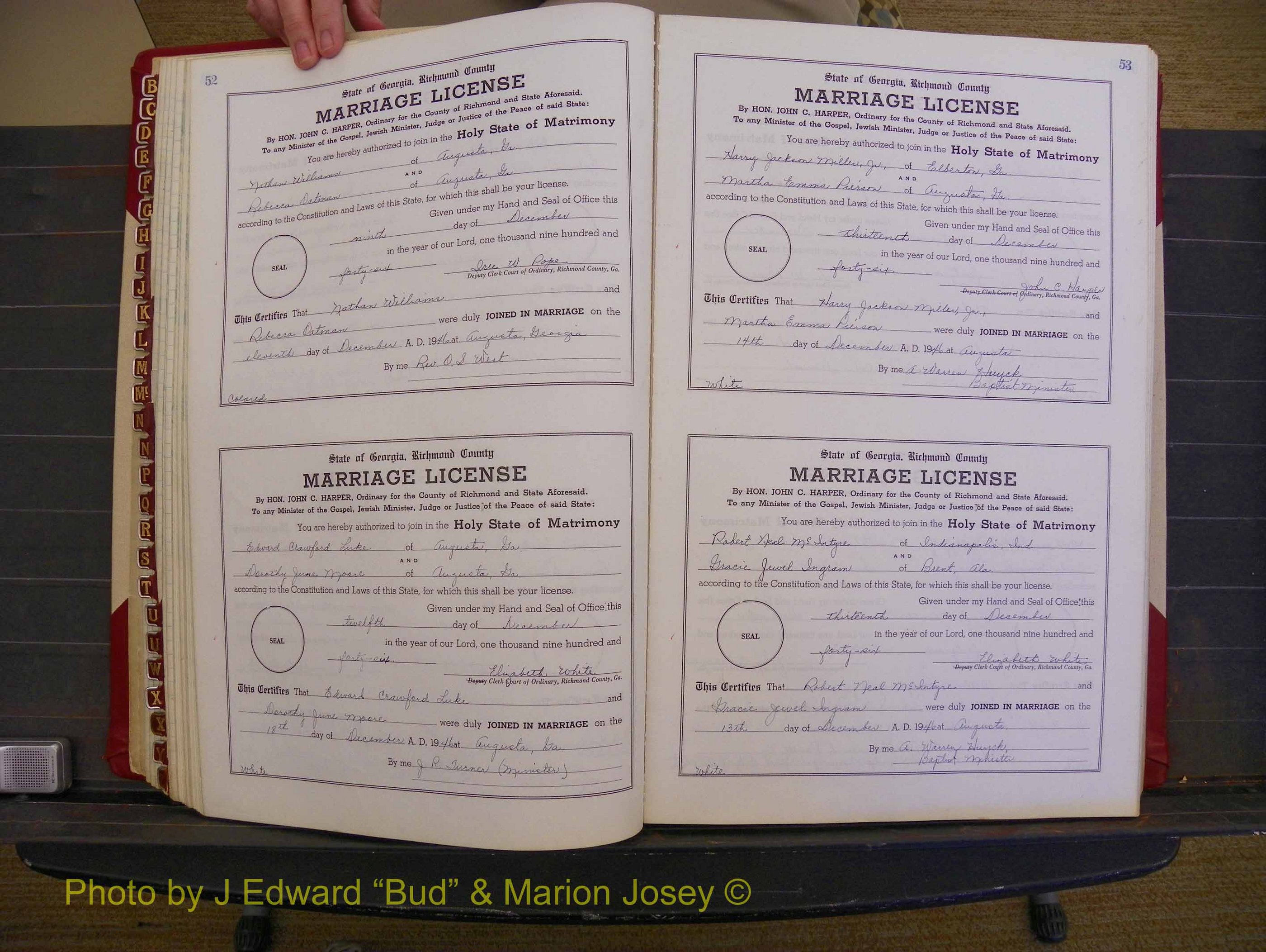 Richmond Marriages, Book XX, 1946-1948 P 052-053.JPG