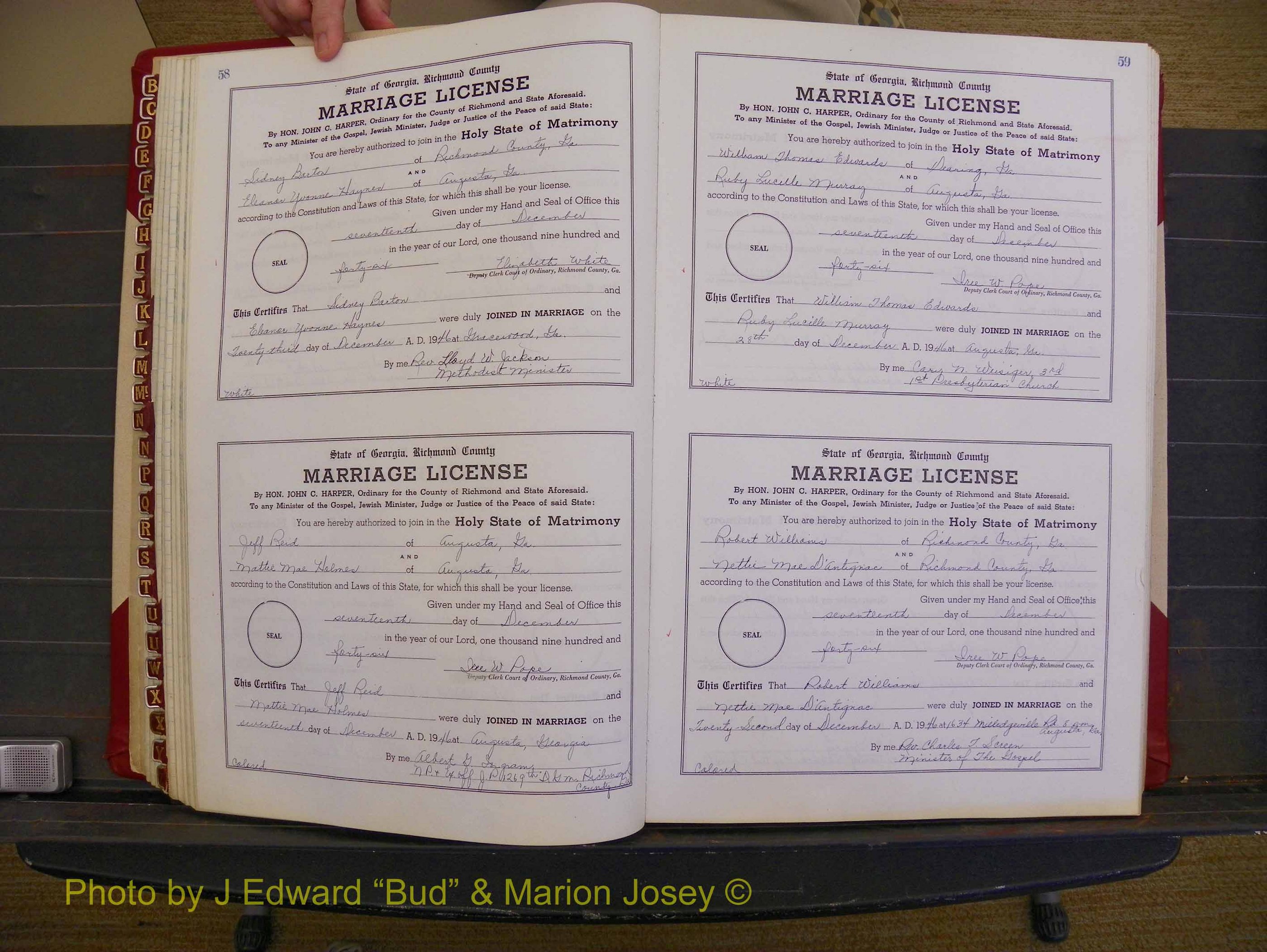 Richmond Marriages, Book XX, 1946-1948 P 058-059.JPG
