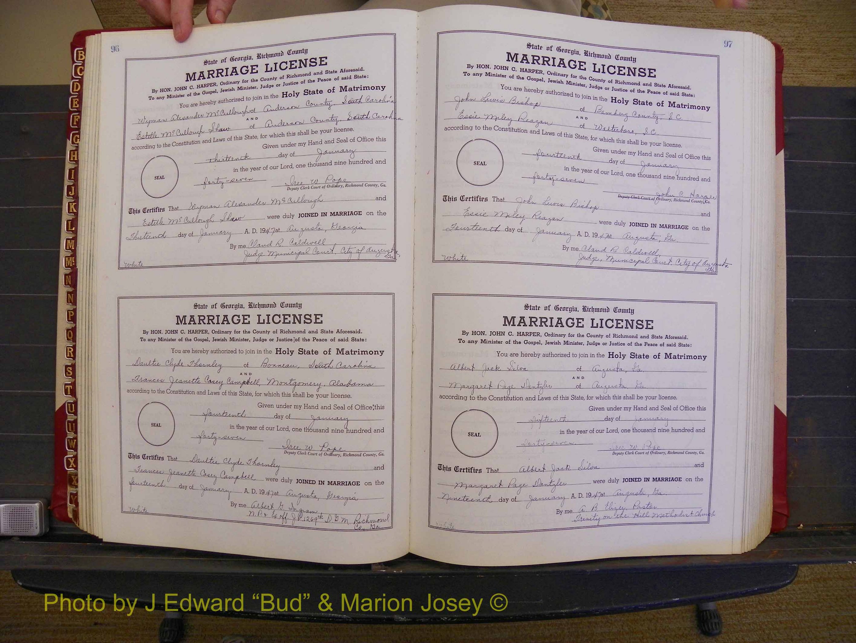 Richmond Marriages, Book XX, 1946-1948 P 096-097.JPG