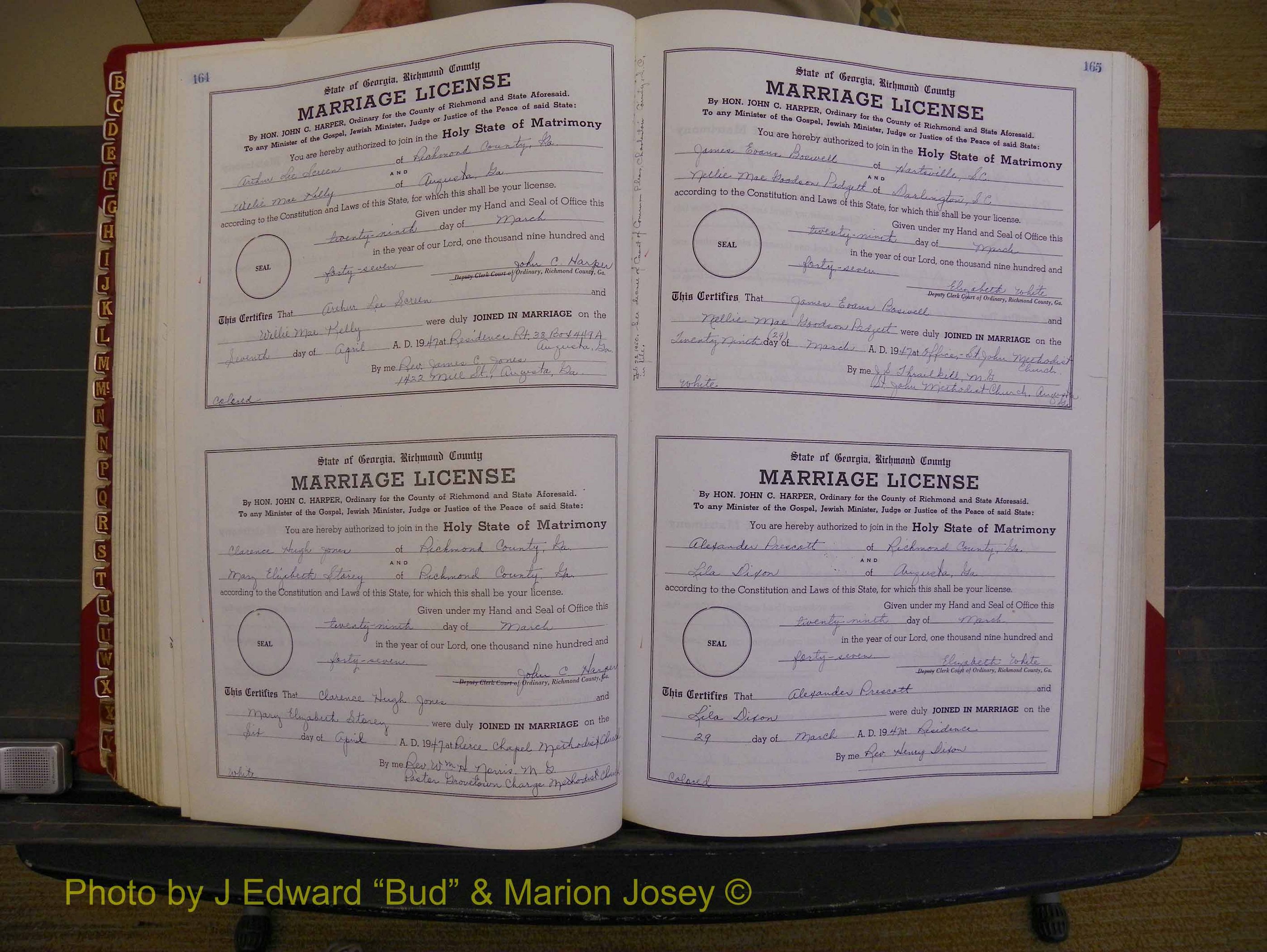 Richmond Marriages, Book XX, 1946-1948 P 164-165.JPG