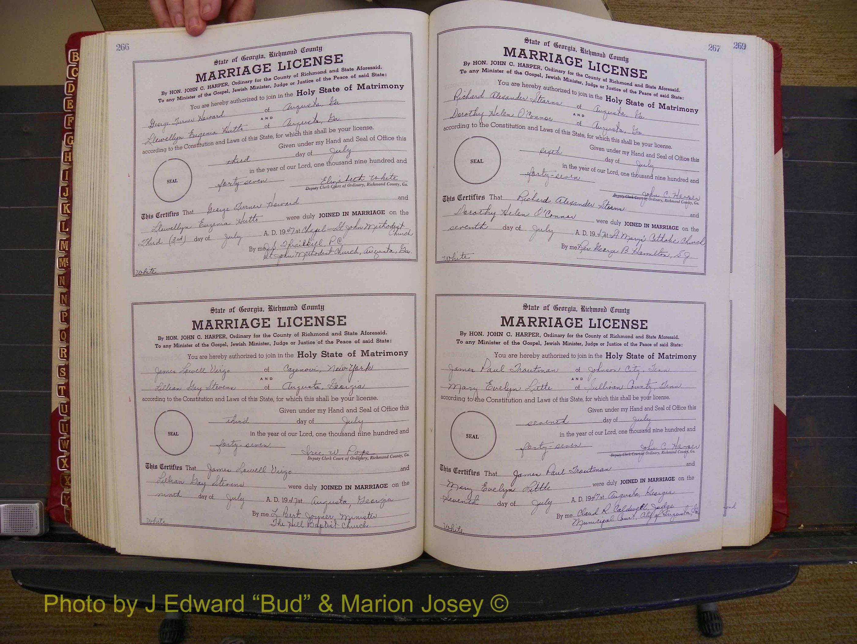 Richmond Marriages, Book XX, 1946-1948 P 266-267.JPG