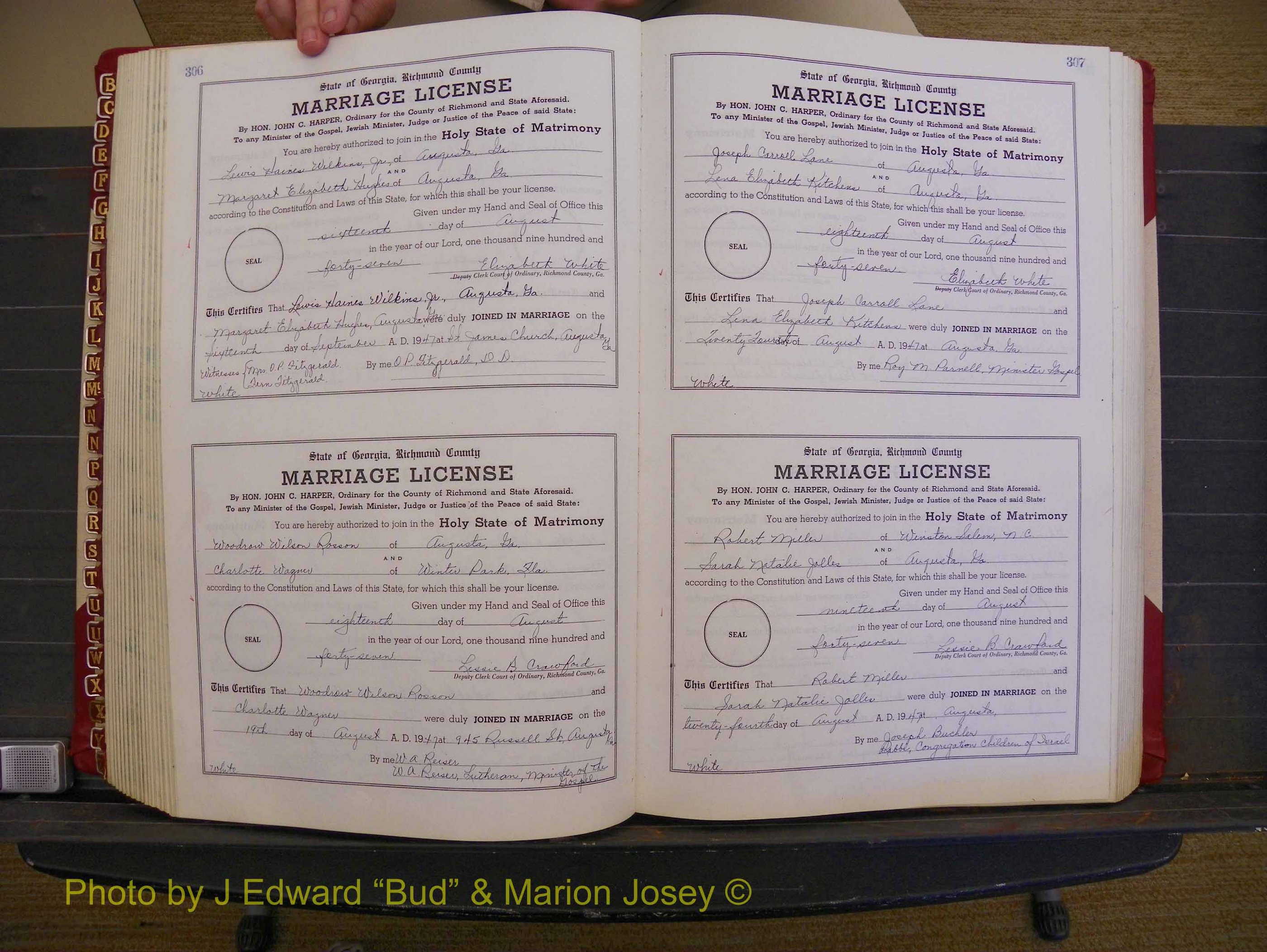 Richmond Marriages, Book XX, 1946-1948 P 306-307.JPG