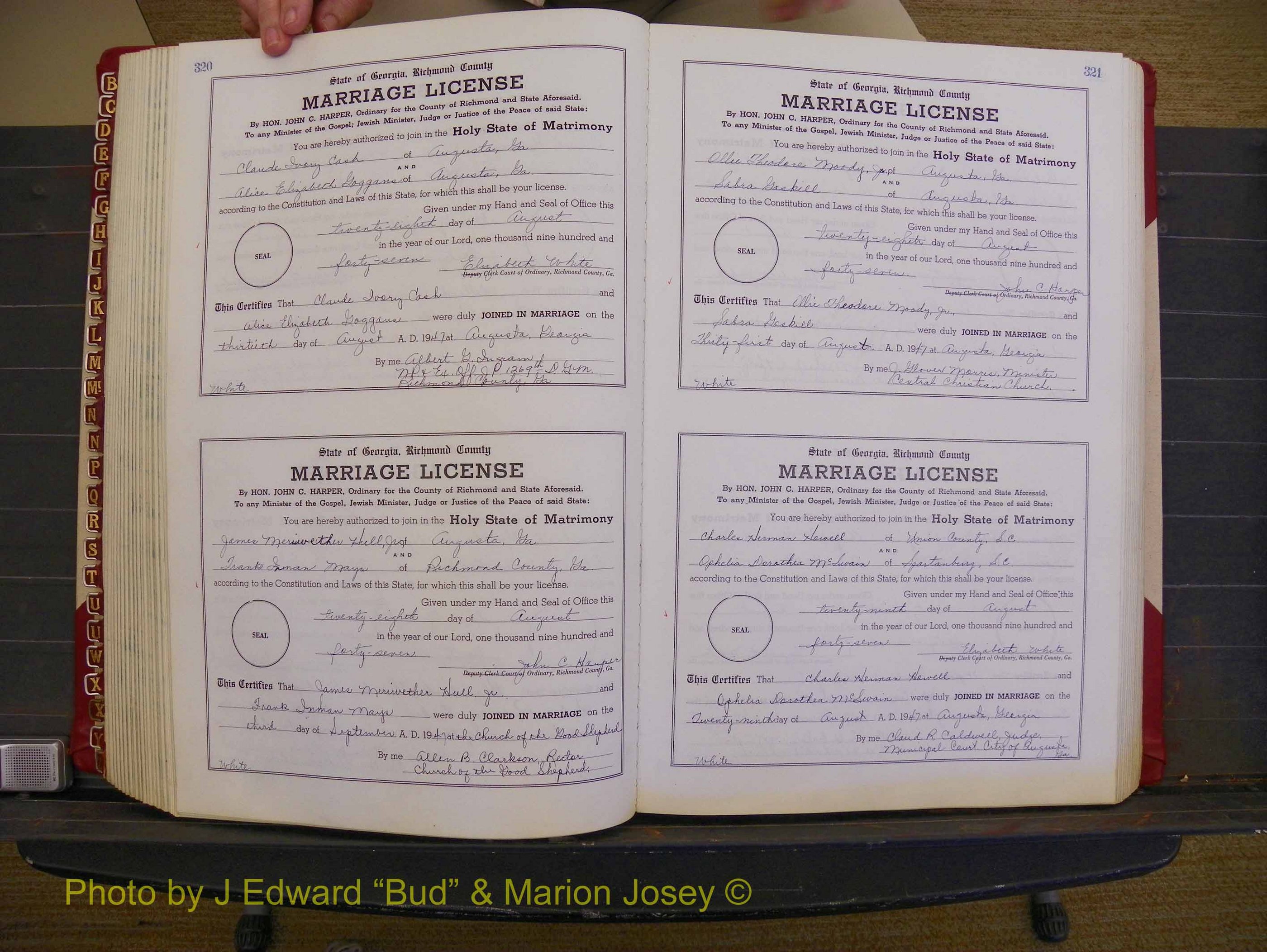 Richmond Marriages, Book XX, 1946-1948 P 320-321.JPG