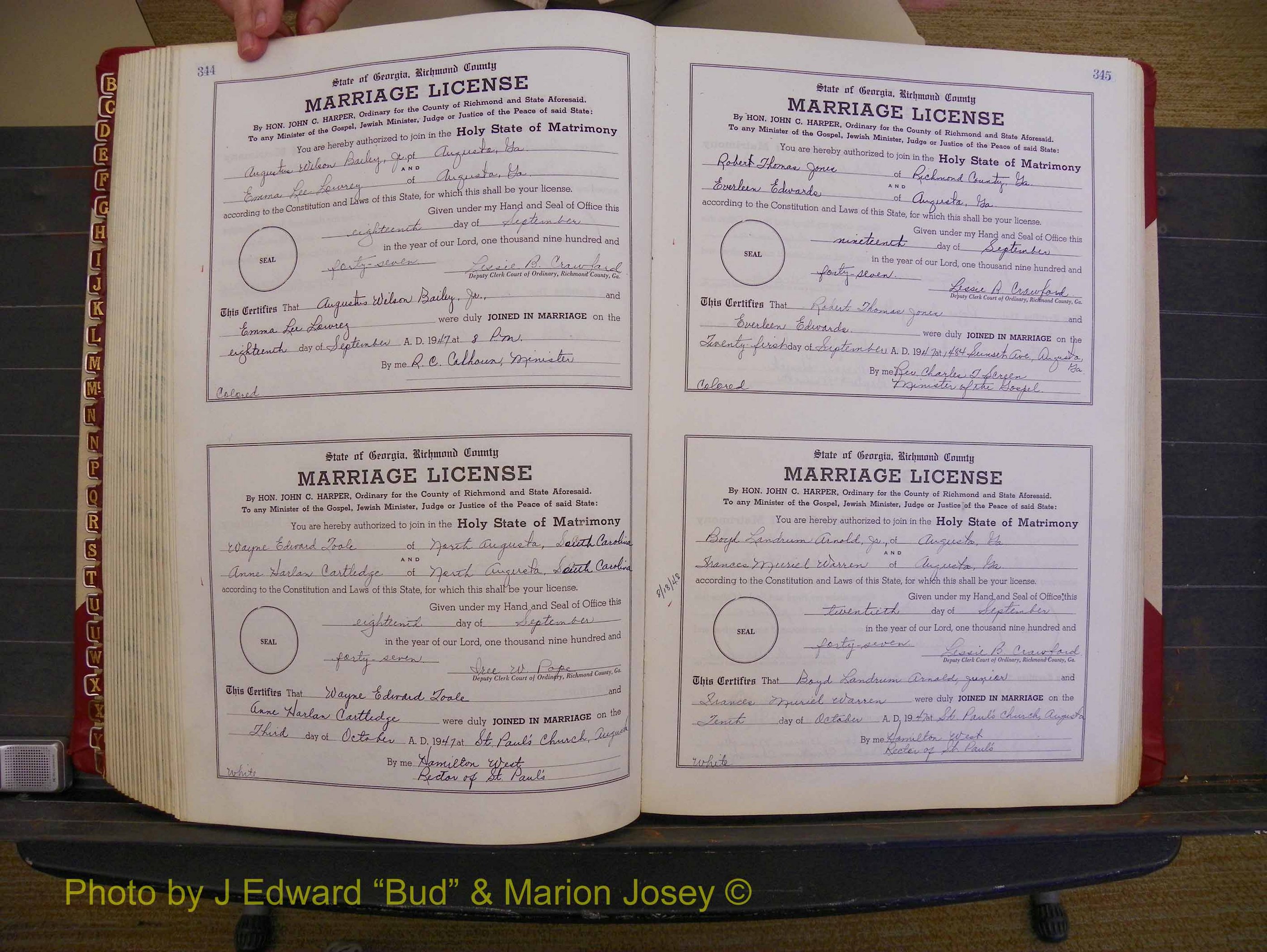 Richmond Marriages, Book XX, 1946-1948 P 344-345.JPG