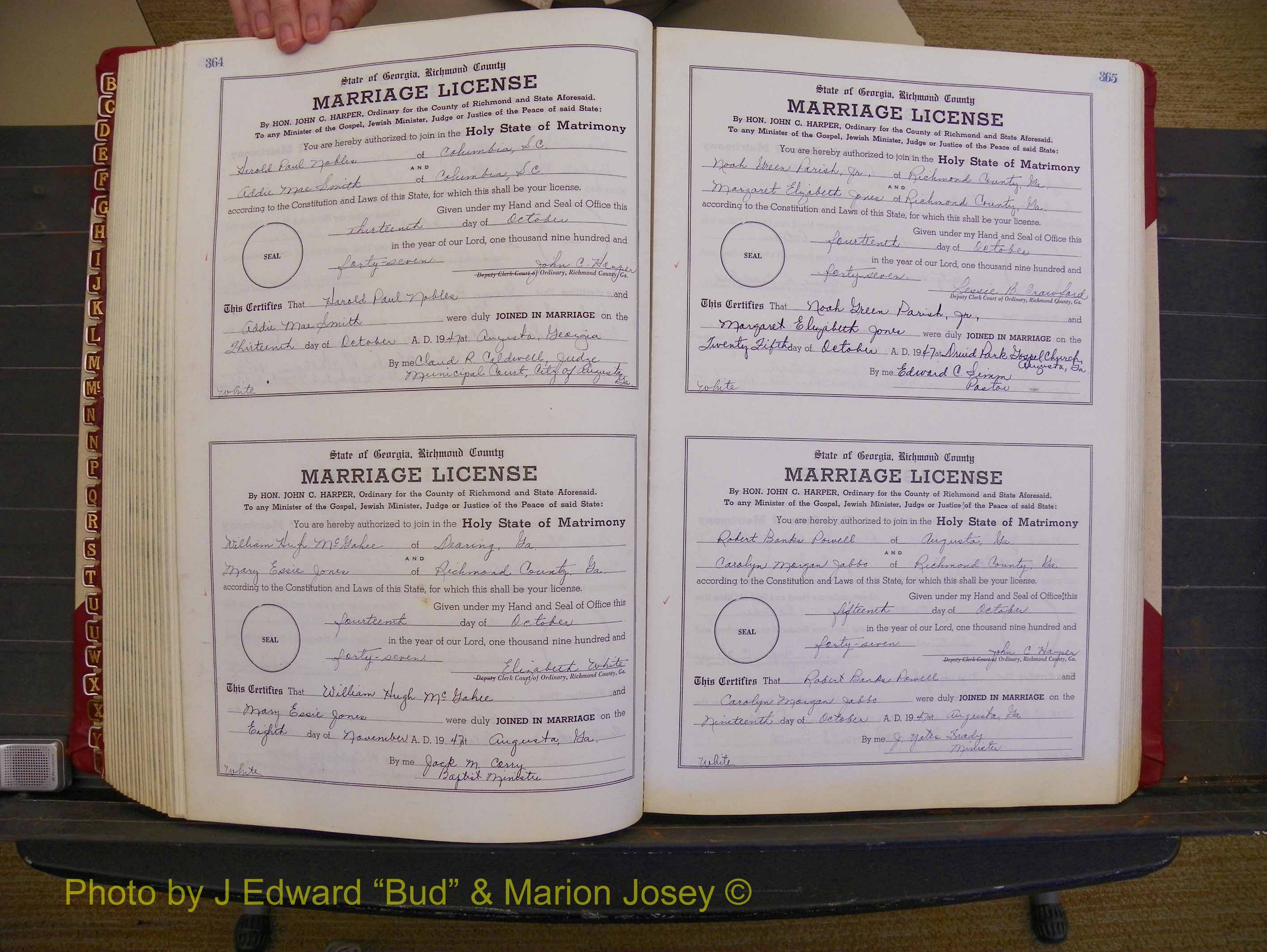 Richmond Marriages, Book XX, 1946-1948 P 364-365.JPG