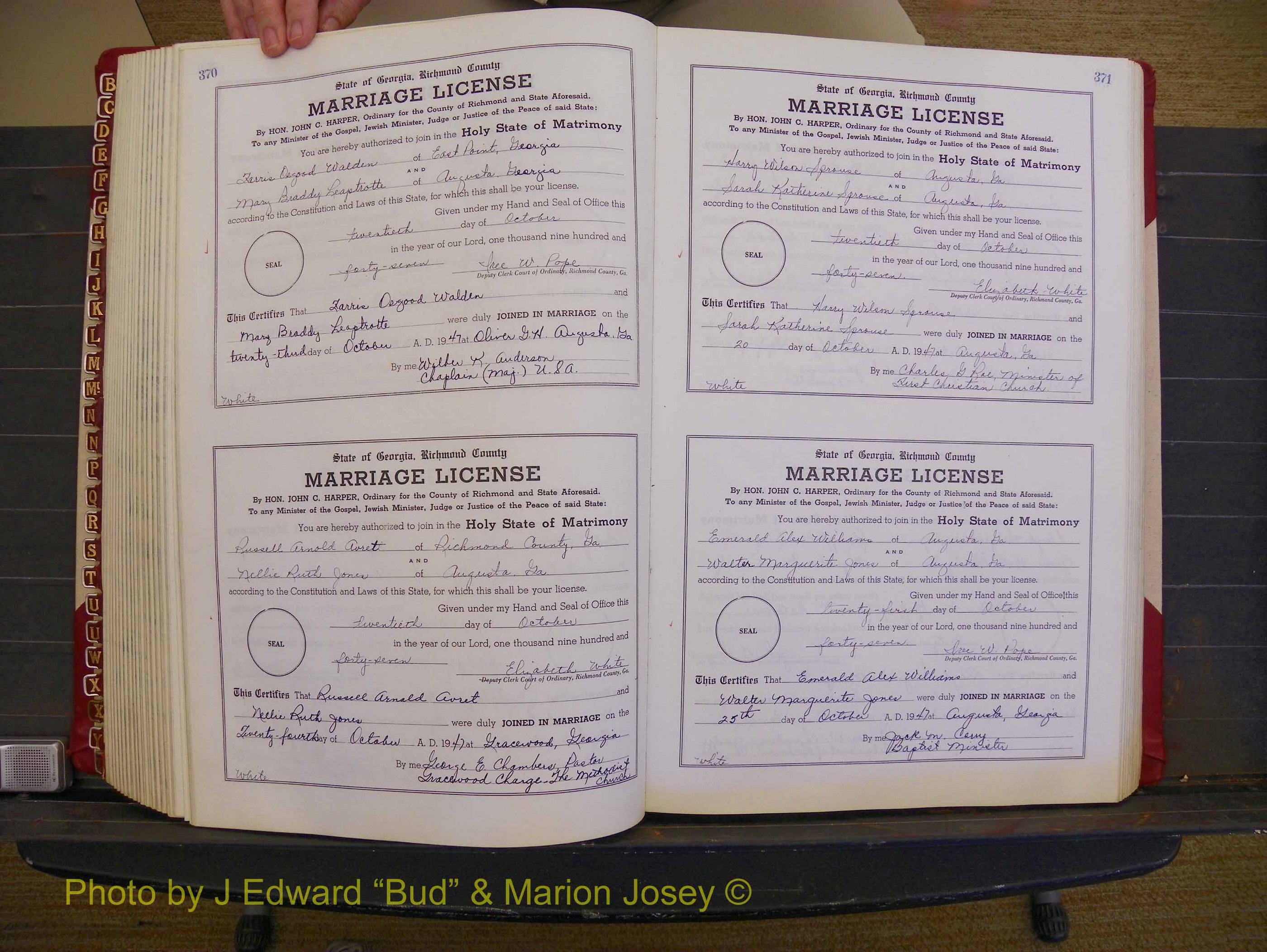 Richmond Marriages, Book XX, 1946-1948 P 370-371.JPG