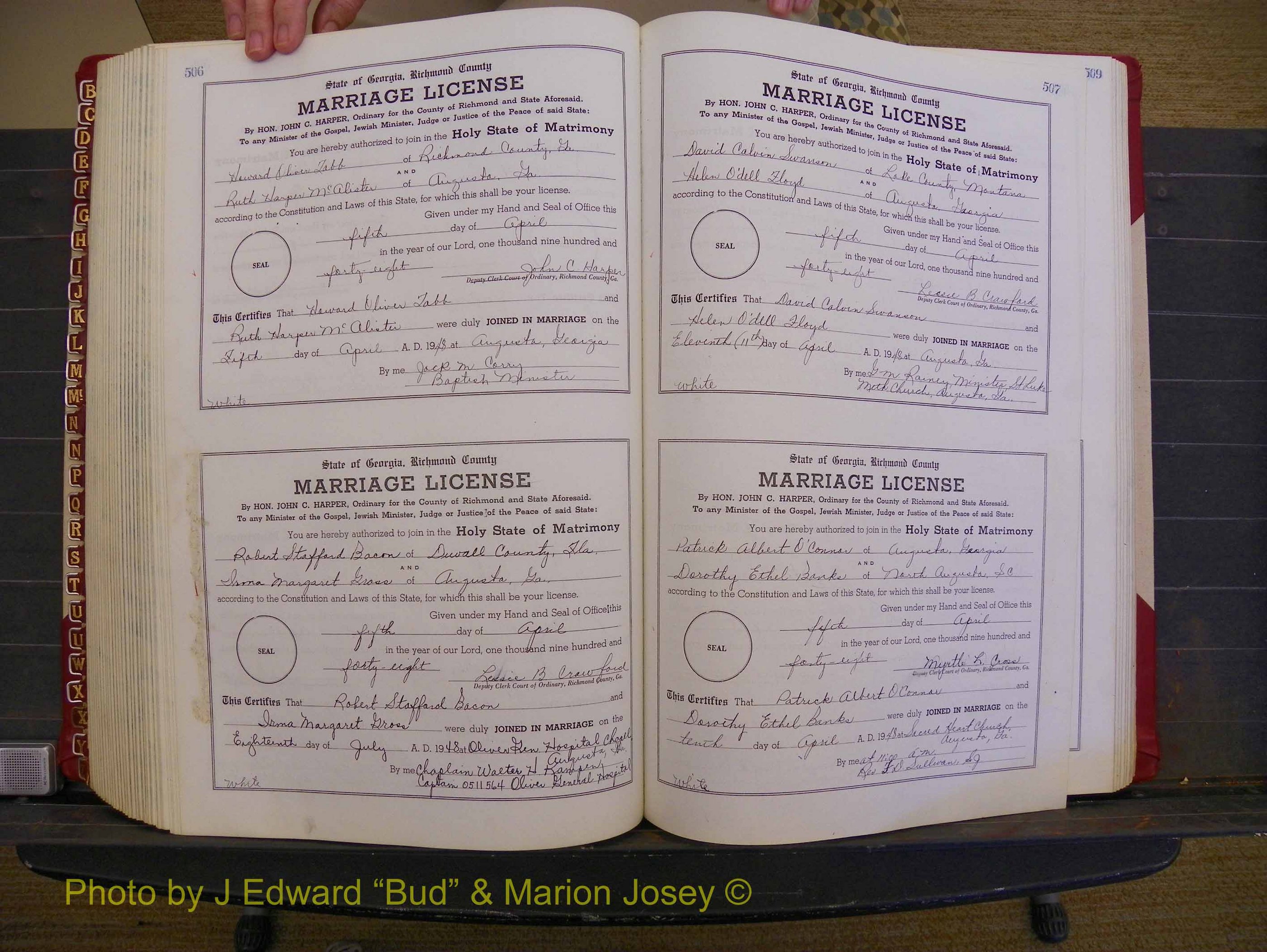 Richmond Marriages, Book XX, 1946-1948 P 506-507.JPG