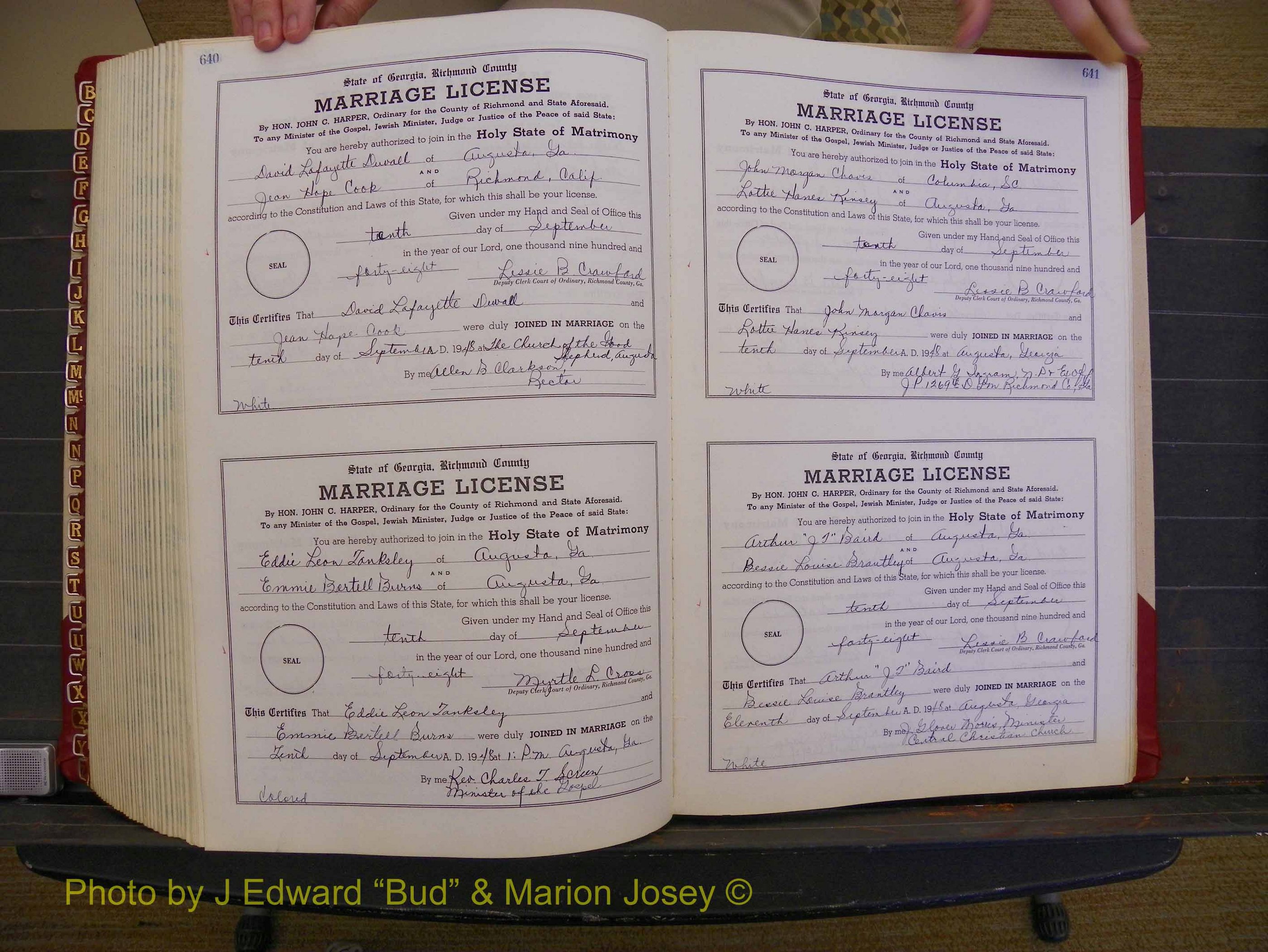 Richmond Marriages, Book XX, 1946-1948 P 640-641.JPG
