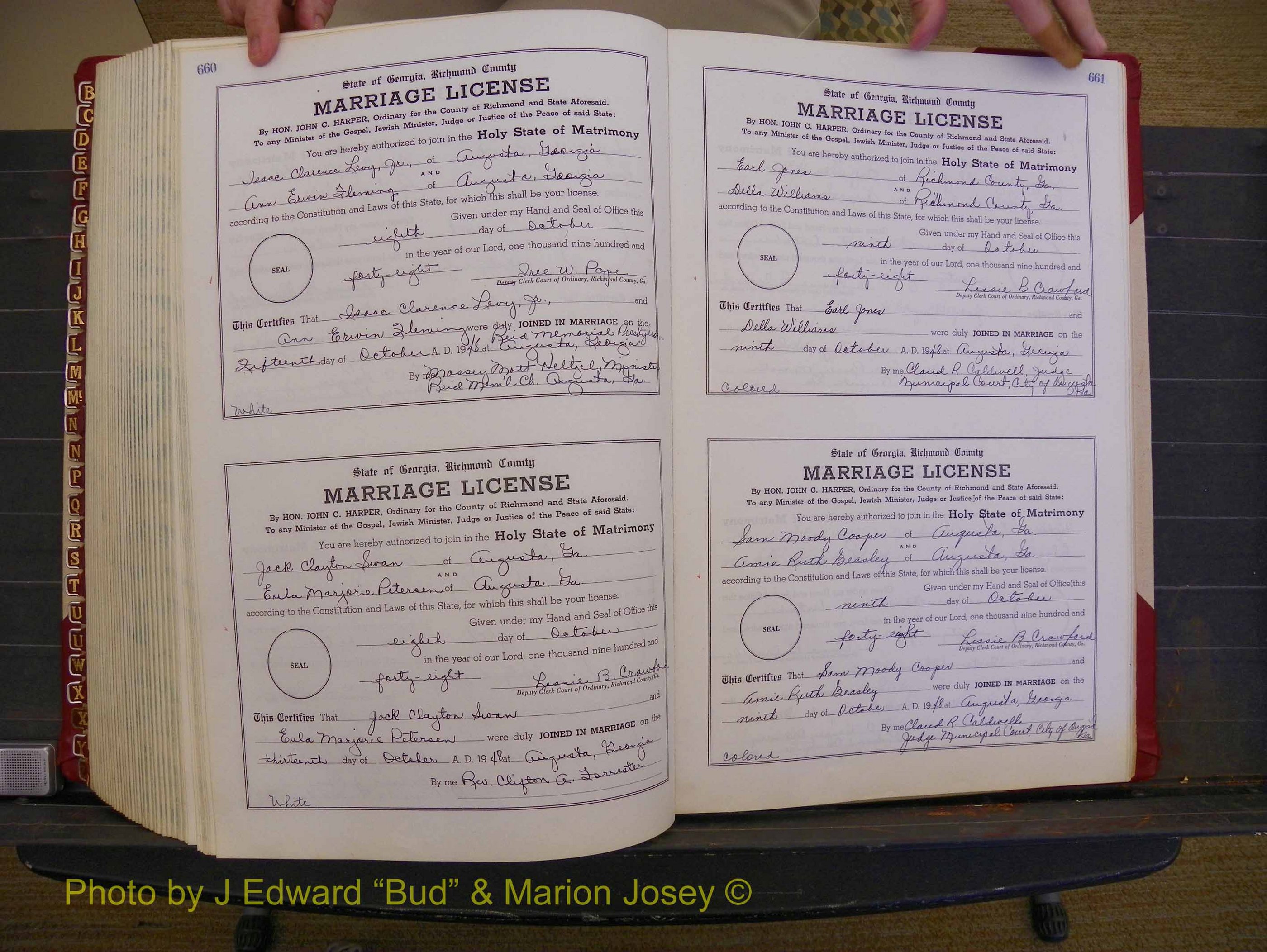 Richmond Marriages, Book XX, 1946-1948 P 660-661.JPG