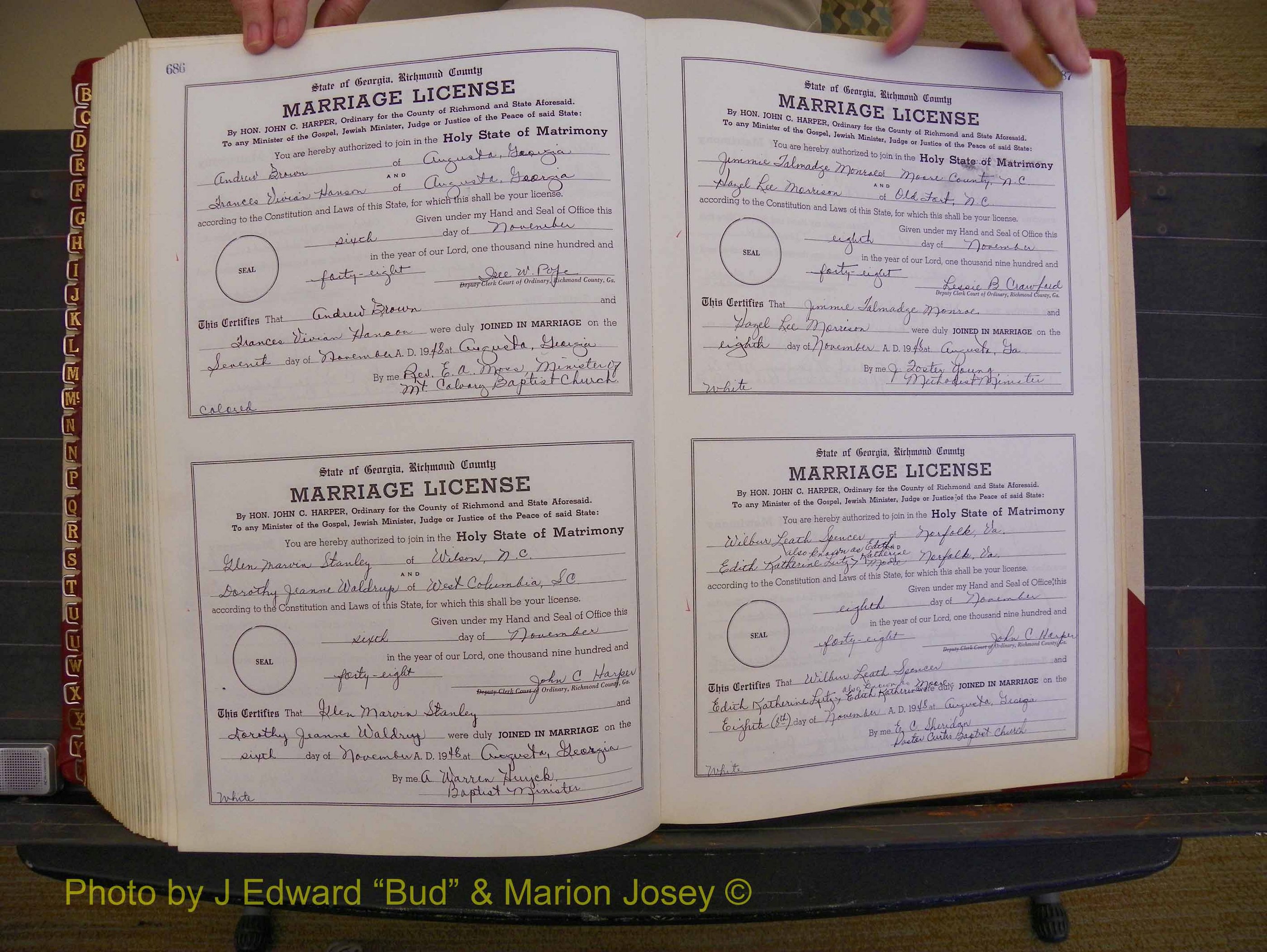 Richmond Marriages, Book XX, 1946-1948 P 686-687.JPG