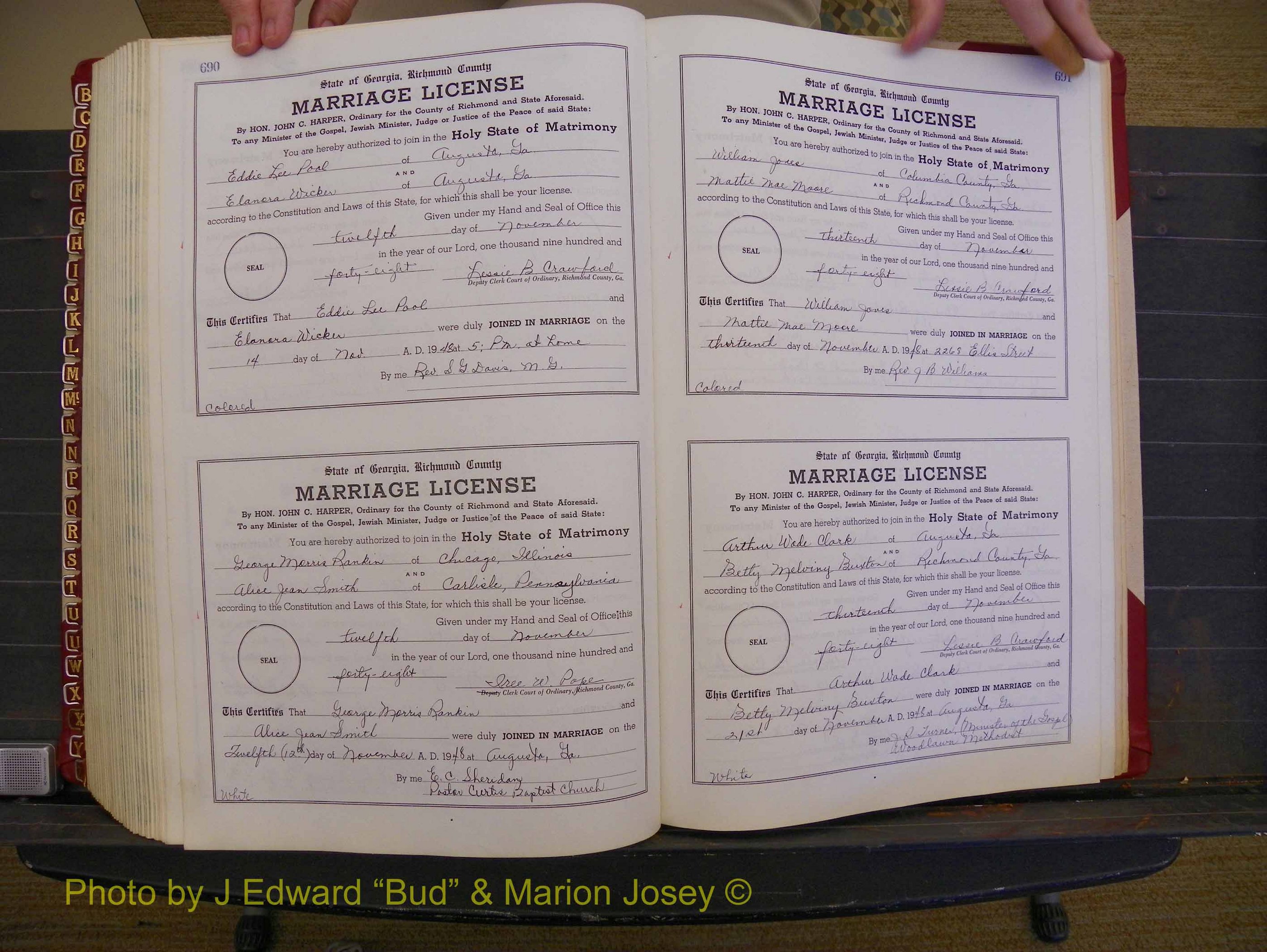 Richmond Marriages, Book XX, 1946-1948 P 690-691.JPG