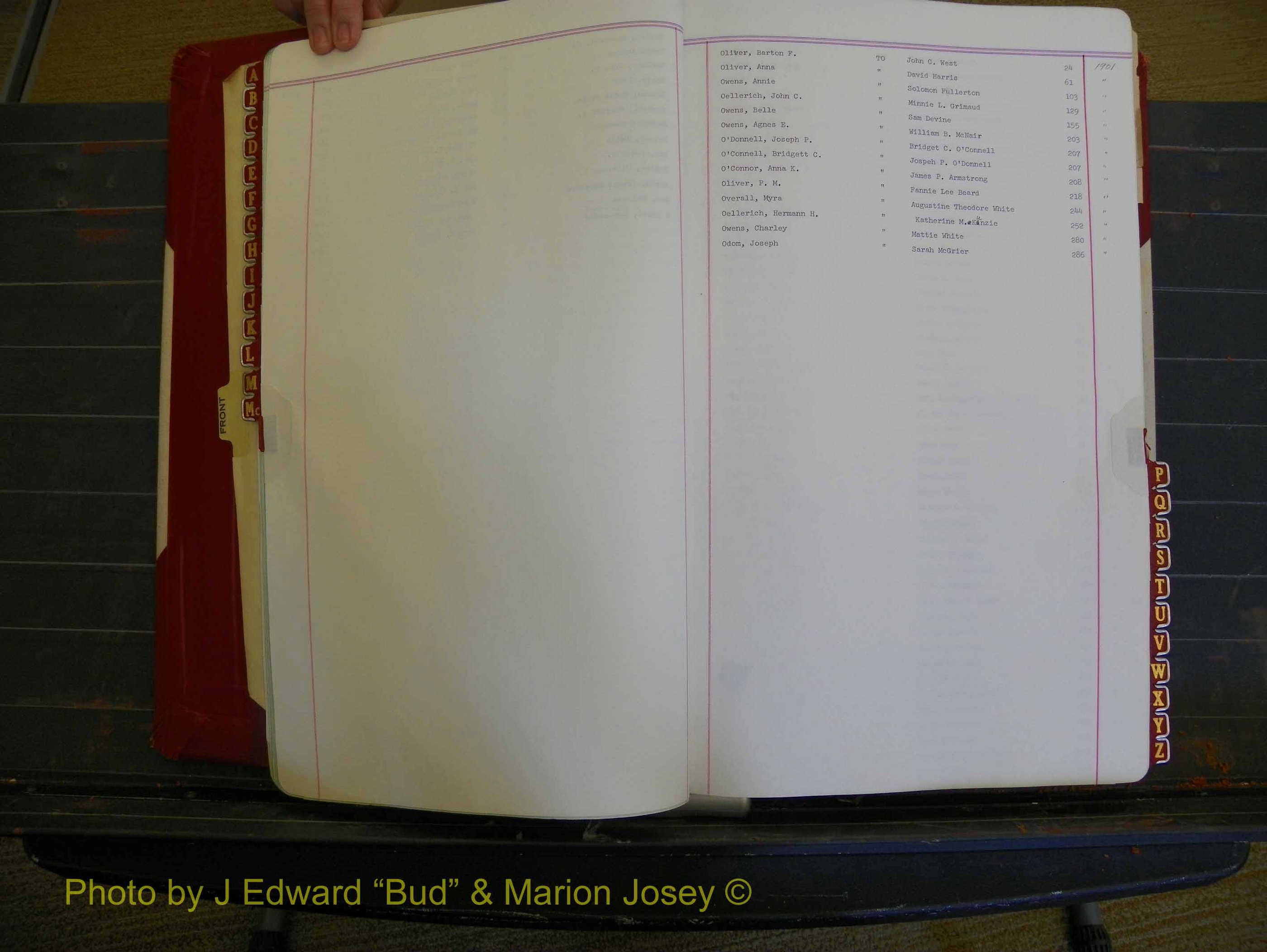 Richmond Marriages, Book Y, 1901 Index O (119).JPG