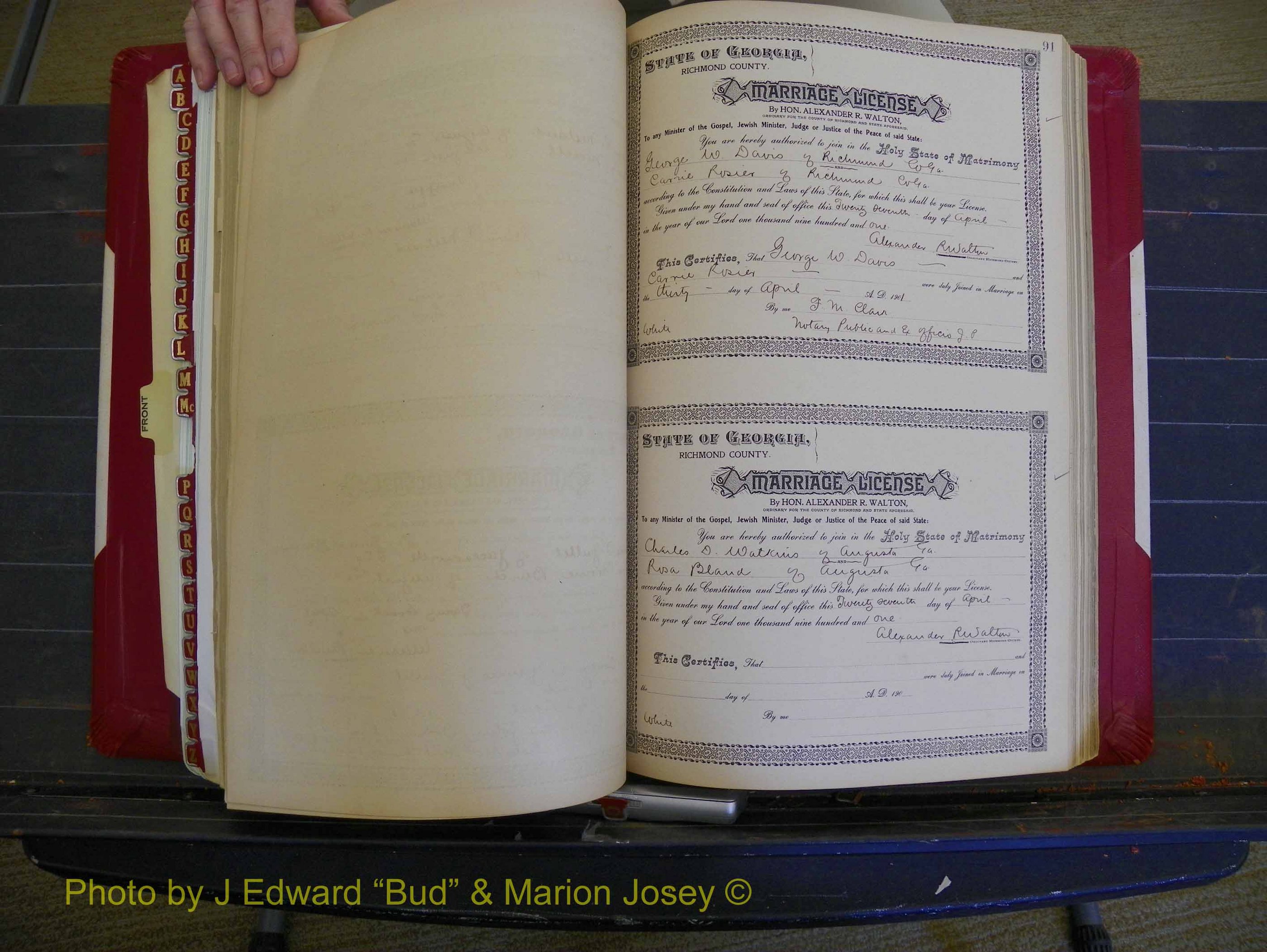 Richmond Marriages, Book Y, 1901 P 091.JPG