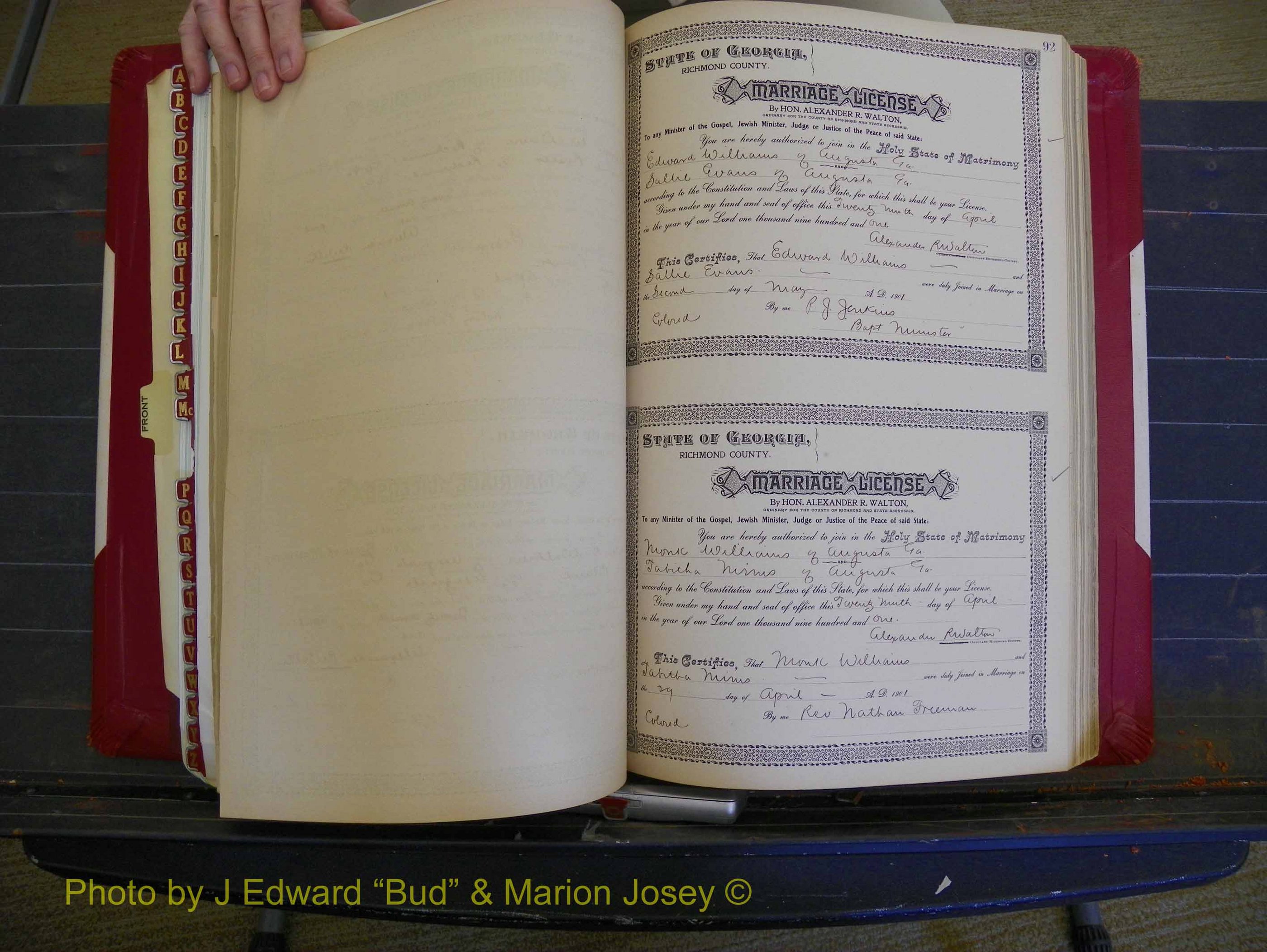 Richmond Marriages, Book Y, 1901 P 092.JPG