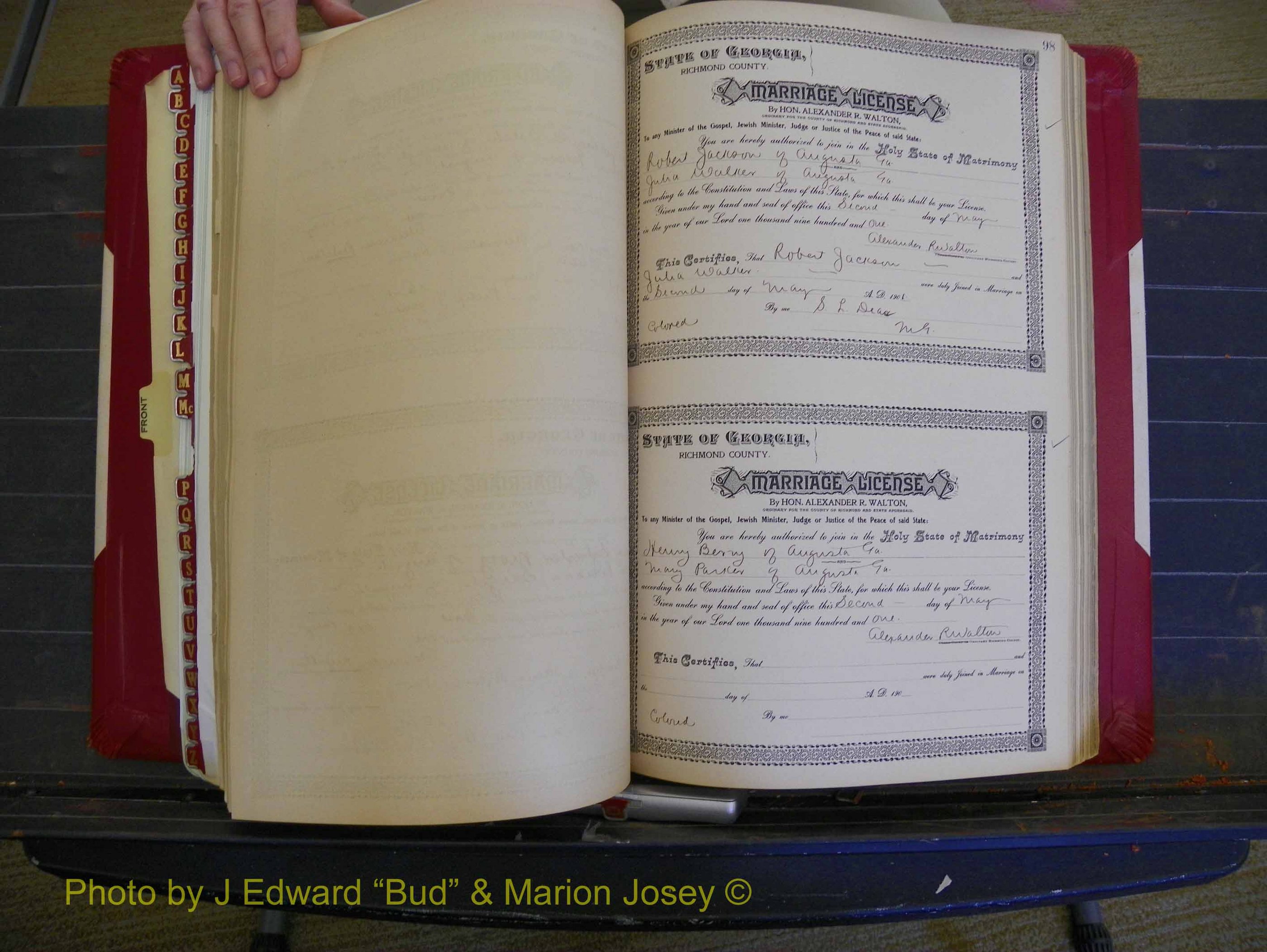 Richmond Marriages, Book Y, 1901 P 098.JPG