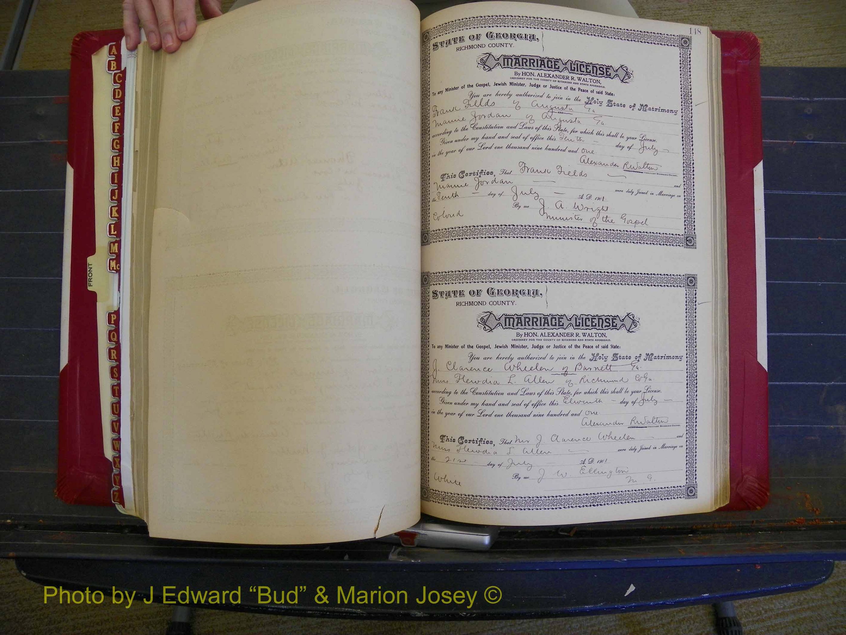 Richmond Marriages, Book Y, 1901 P 148.JPG