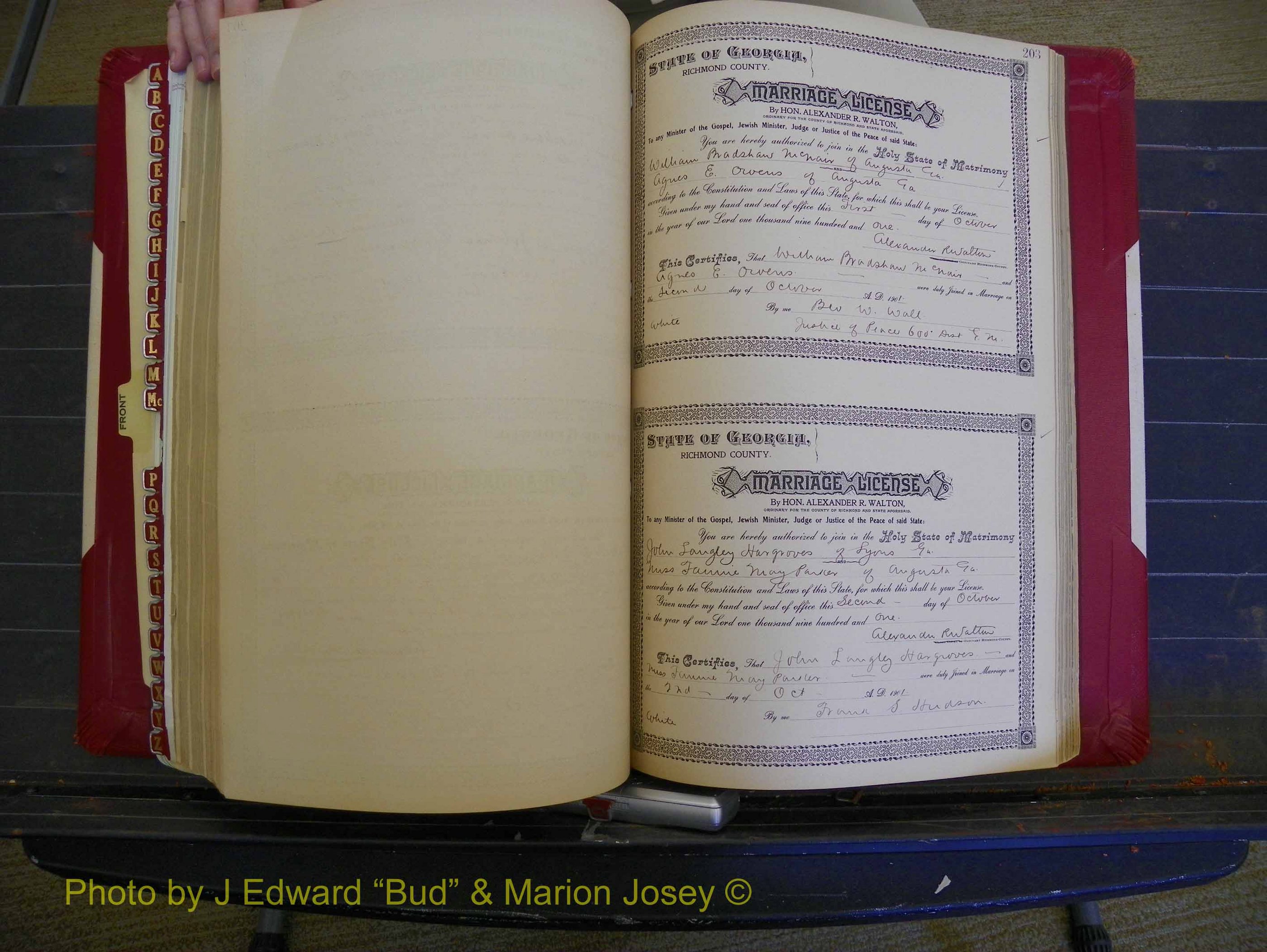 Richmond Marriages, Book Y, 1901 P 203.JPG