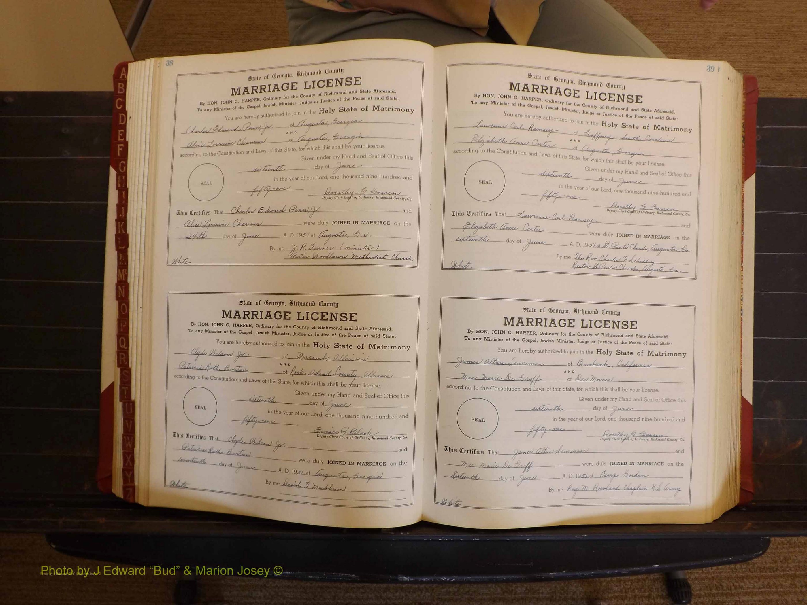 Richmond Marriages, ZZ, 1951-1952 P 038-039.JPG
