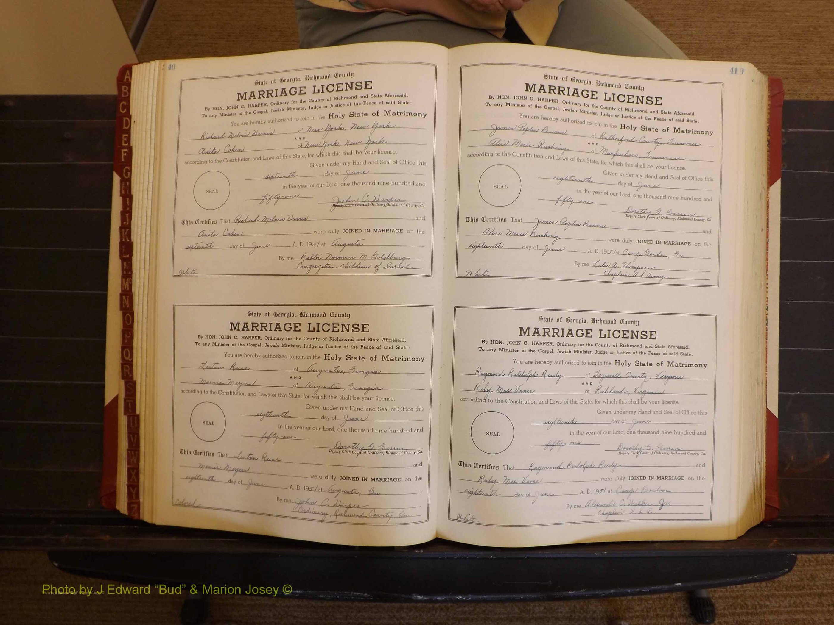 Richmond Marriages, ZZ, 1951-1952 P 040-041.JPG