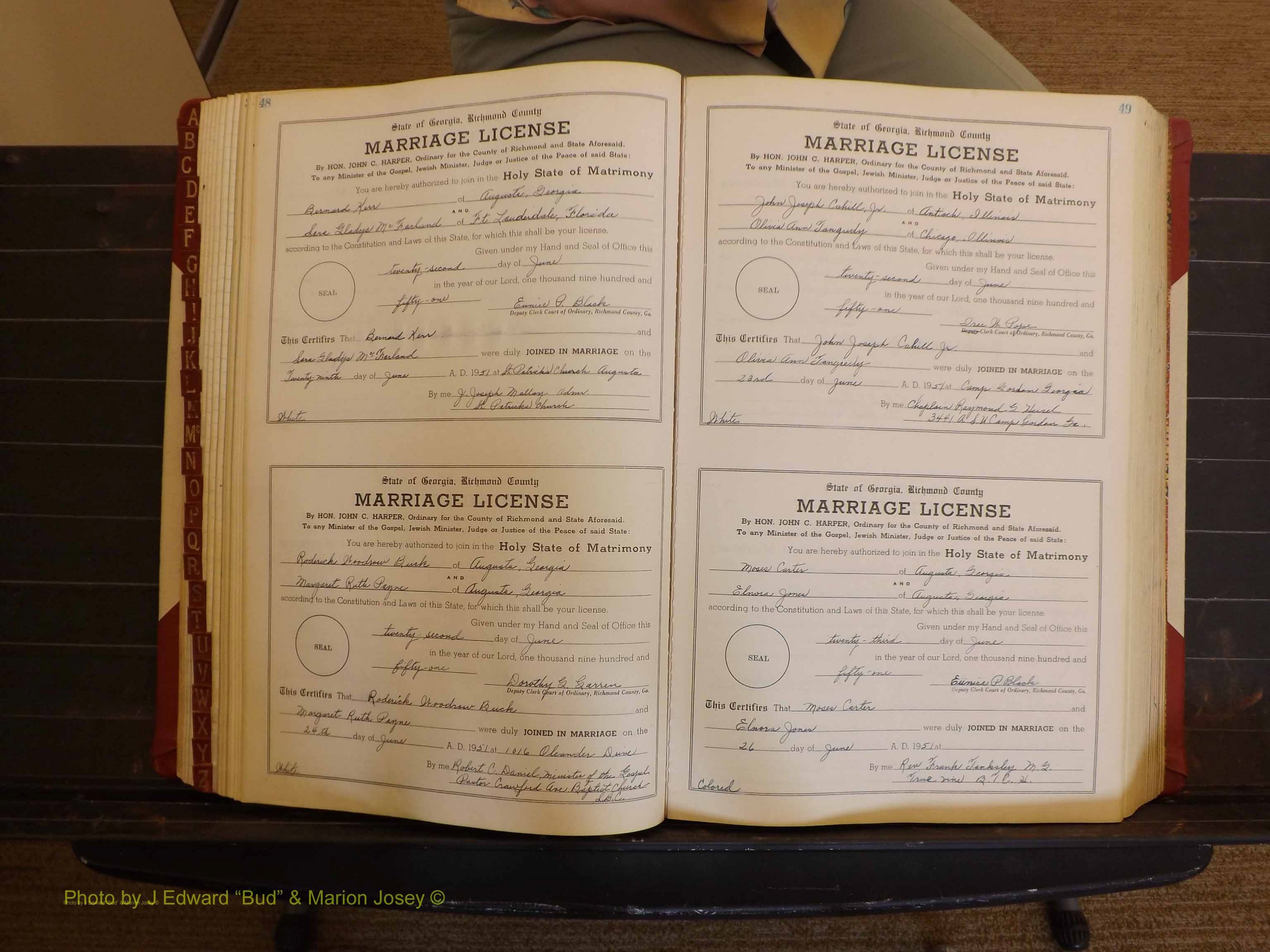 Richmond Marriages, ZZ, 1951-1952 P 048-049.JPG
