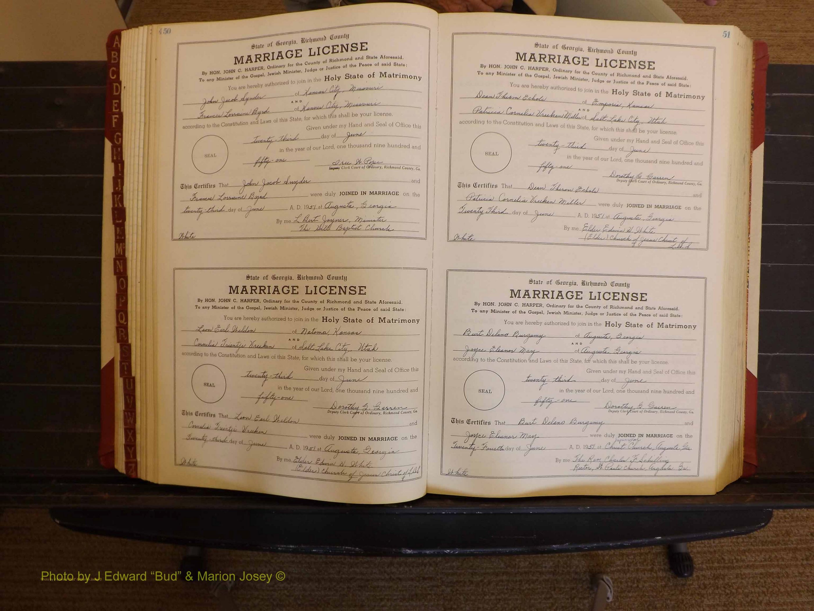 Richmond Marriages, ZZ, 1951-1952 P 050-051.JPG
