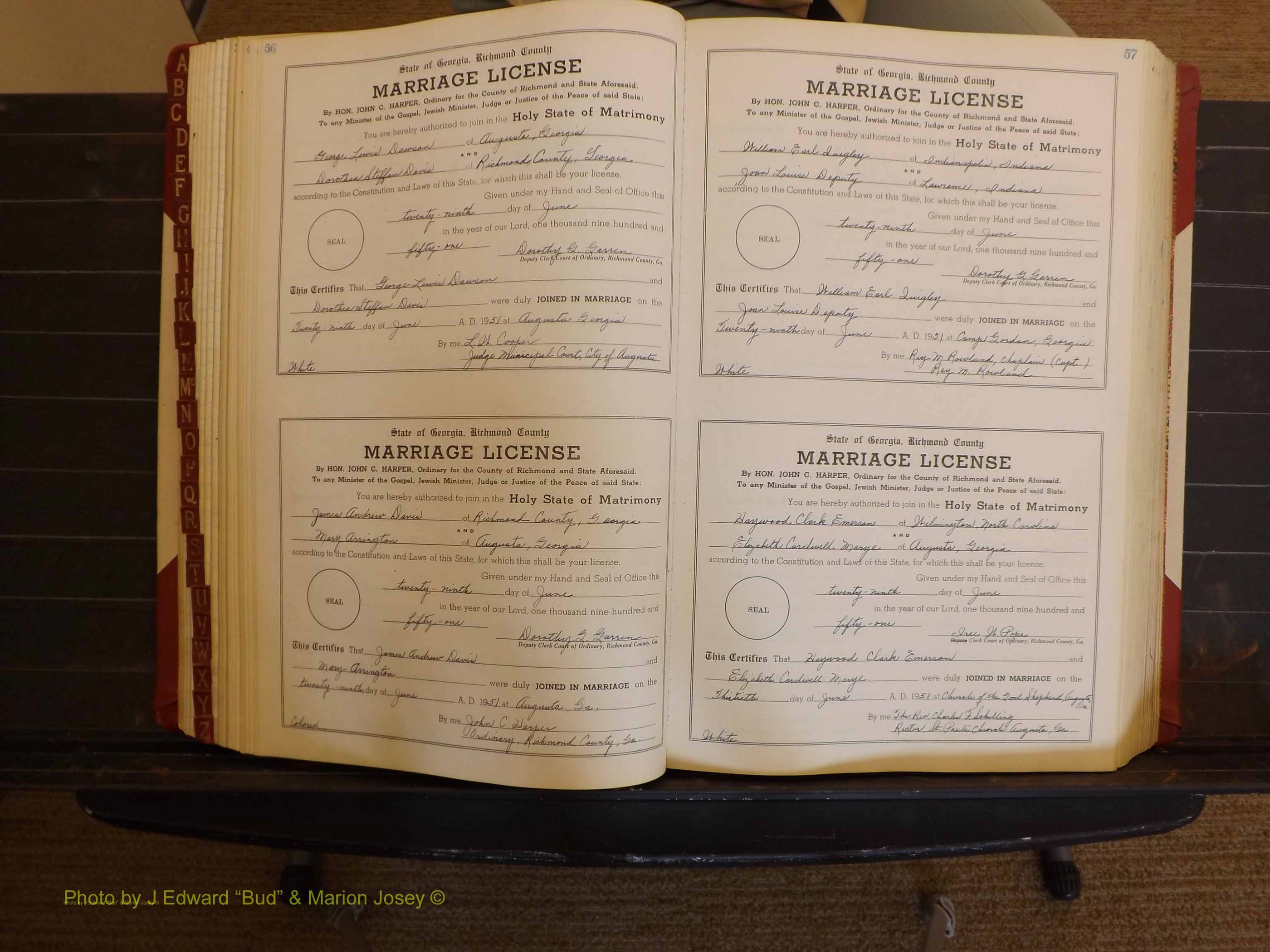 Richmond Marriages, ZZ, 1951-1952 P 056-057.JPG