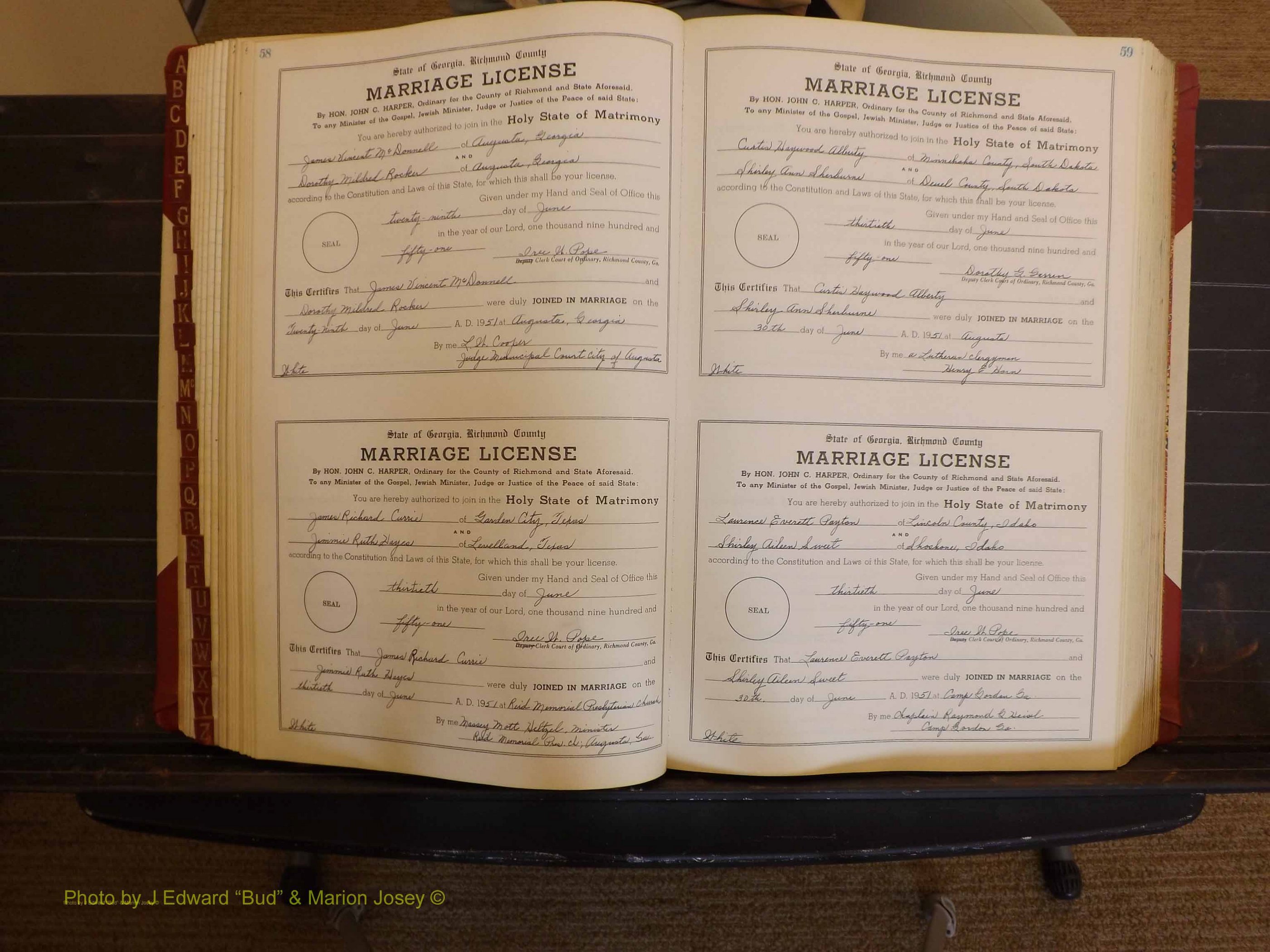Richmond Marriages, ZZ, 1951-1952 P 058-059.JPG
