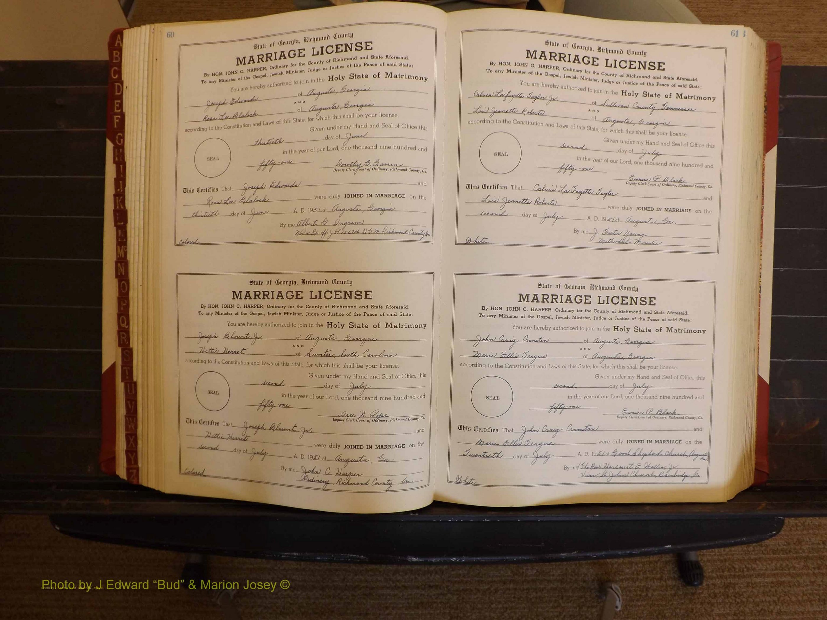 Richmond Marriages, ZZ, 1951-1952 P 060-061.JPG