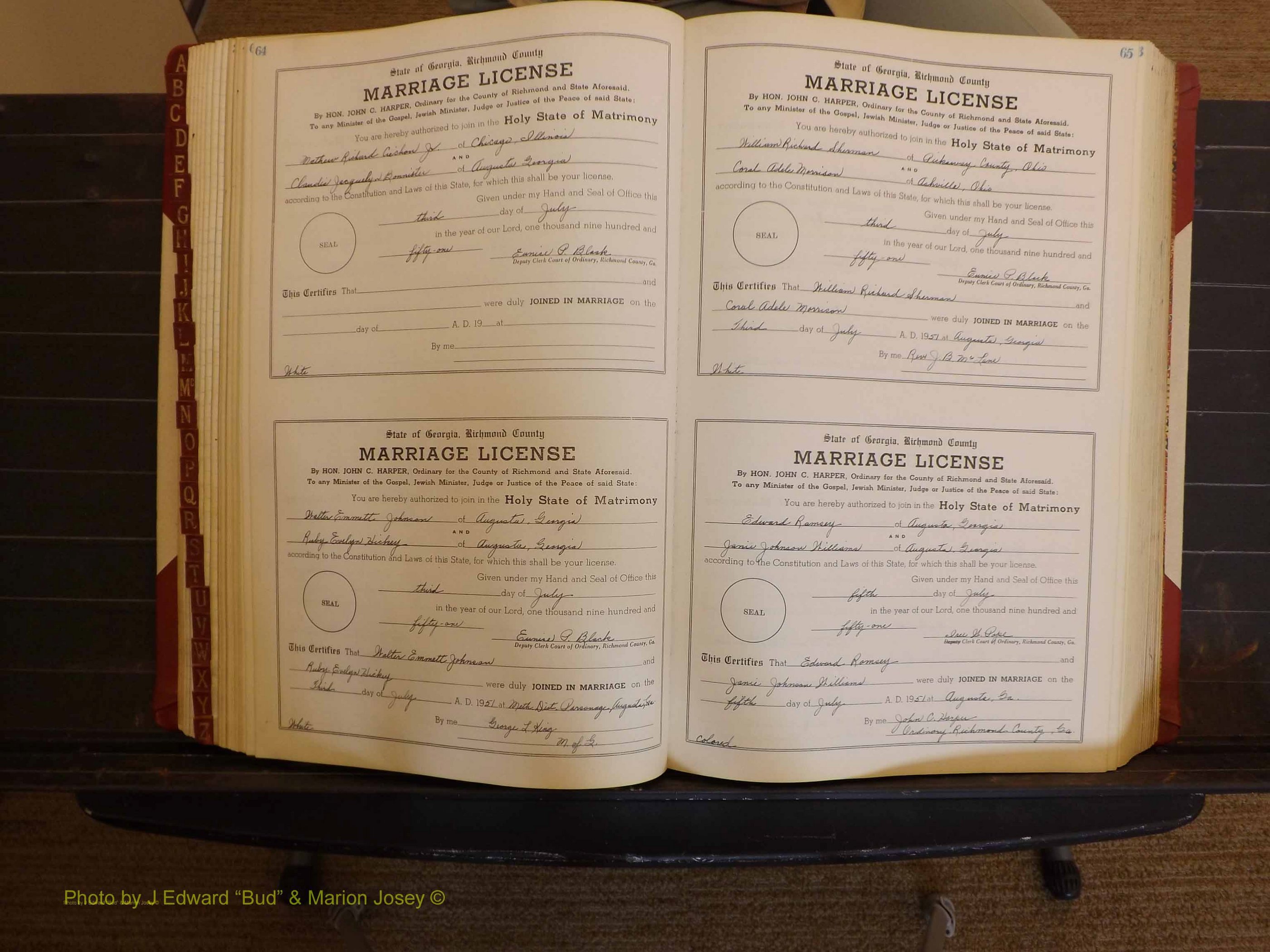 Richmond Marriages, ZZ, 1951-1952 P 064-065.JPG