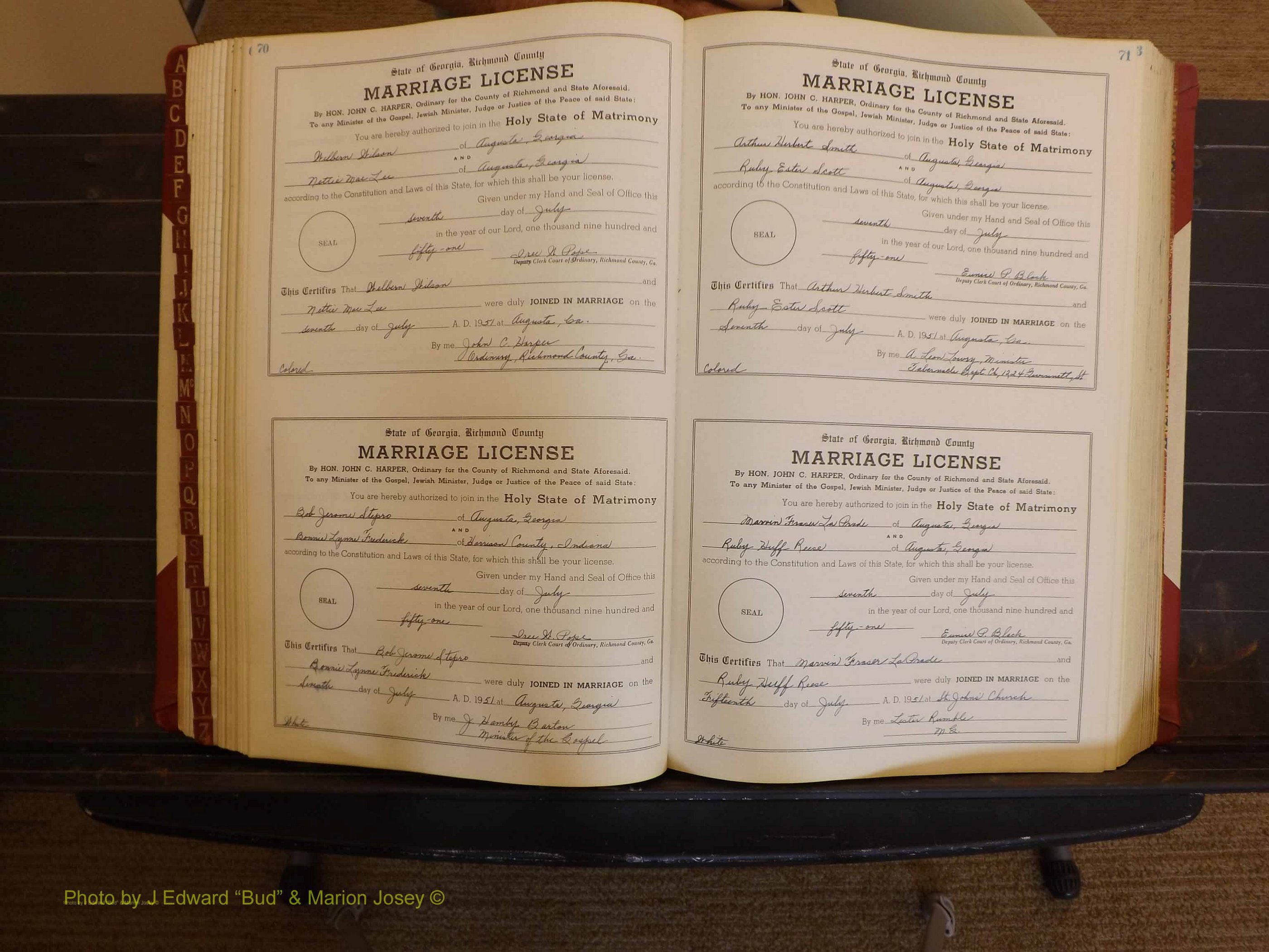 Richmond Marriages, ZZ, 1951-1952 P 070-071.JPG