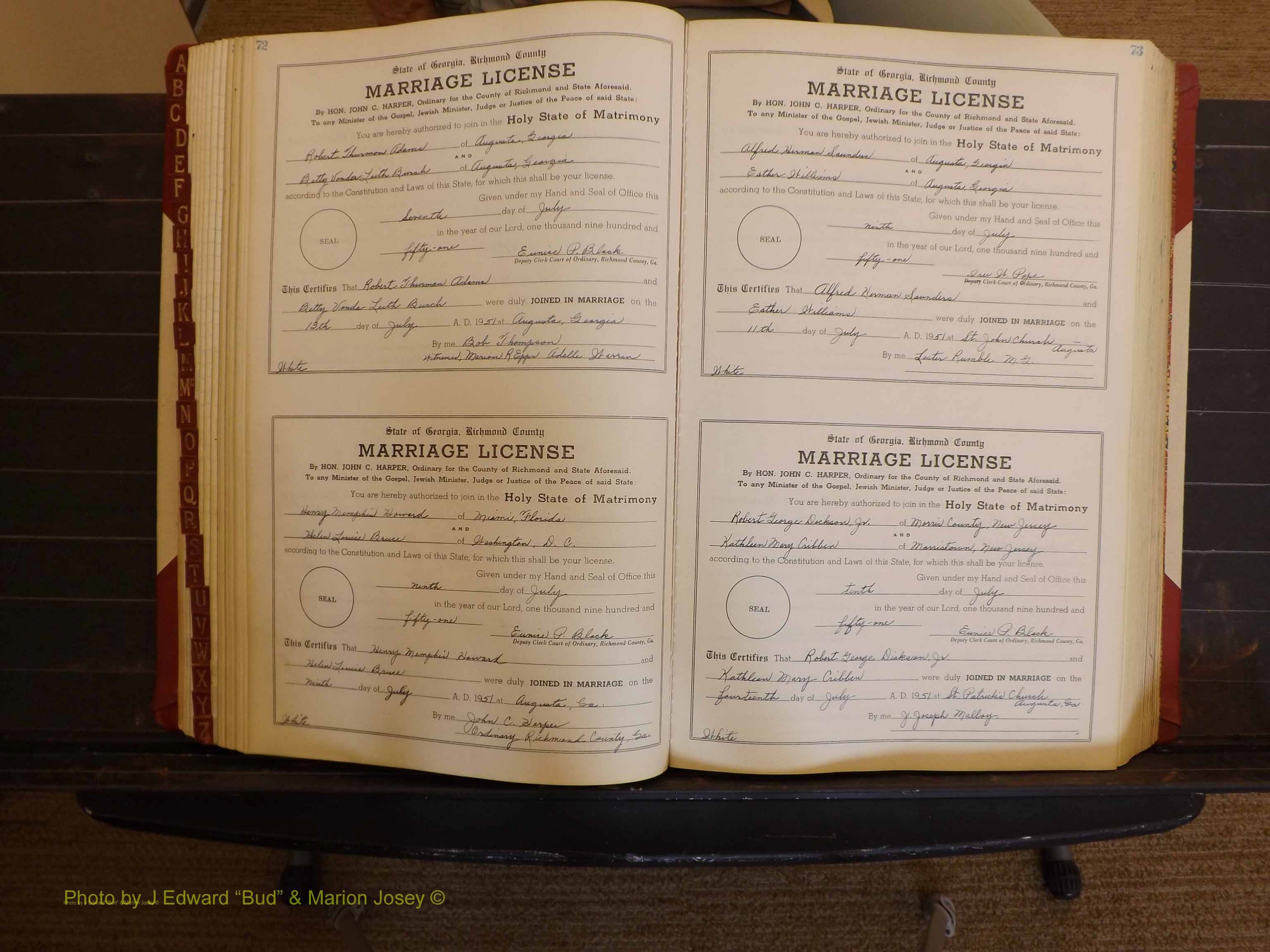 Richmond Marriages, ZZ, 1951-1952 P 072-073.JPG