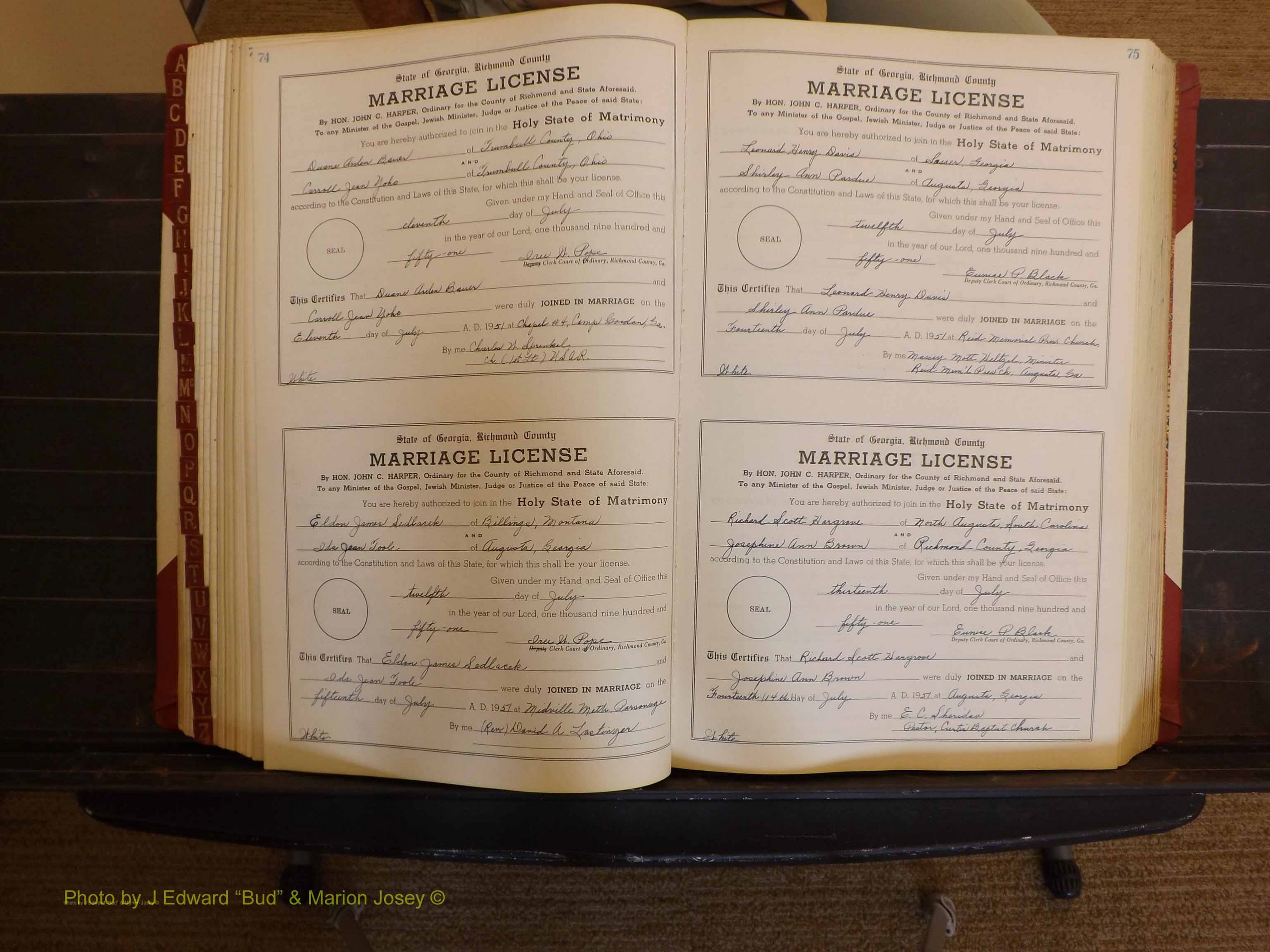 Richmond Marriages, ZZ, 1951-1952 P 074-075.JPG