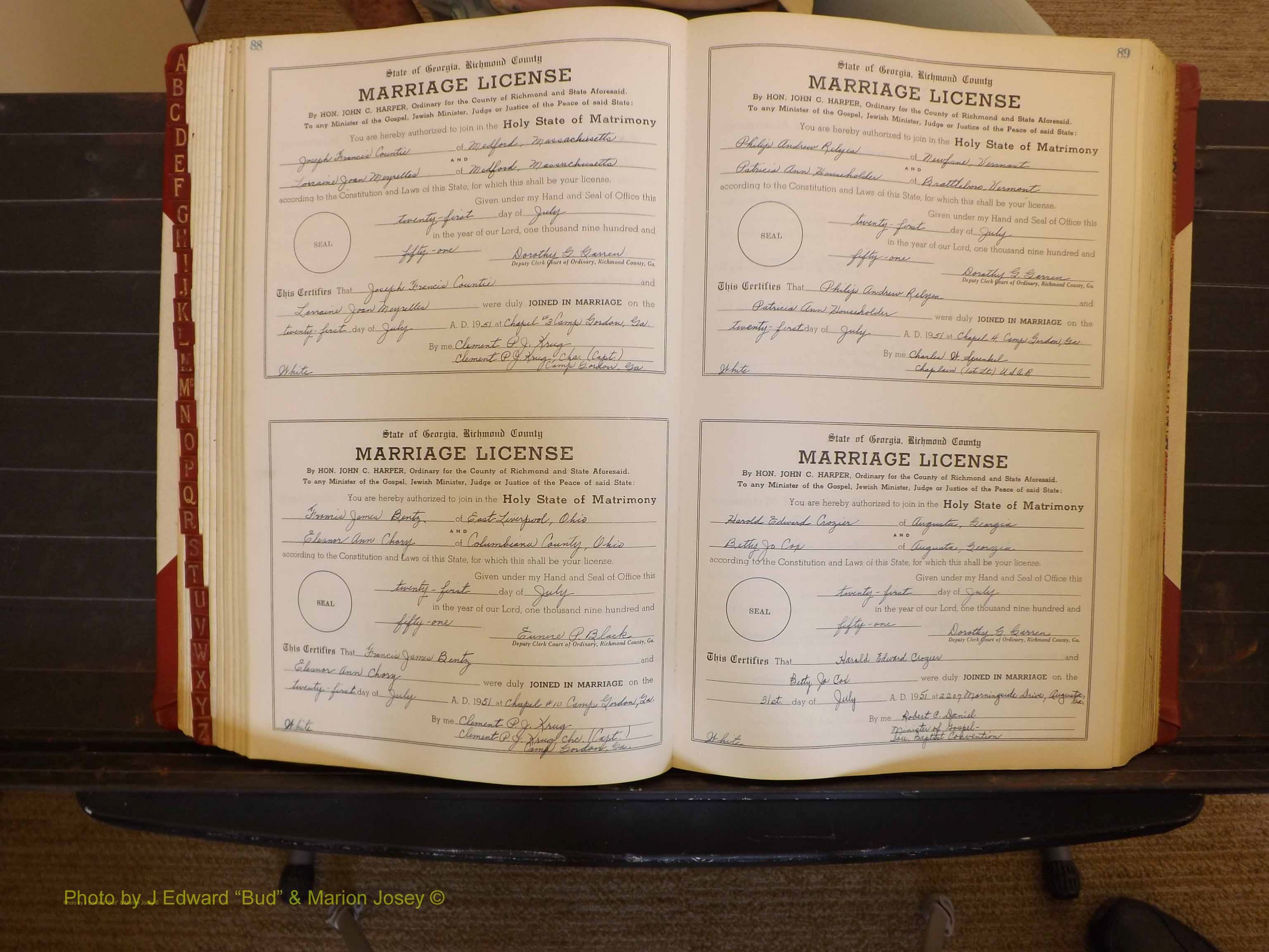 Richmond Marriages, ZZ, 1951-1952 P 088-089.JPG