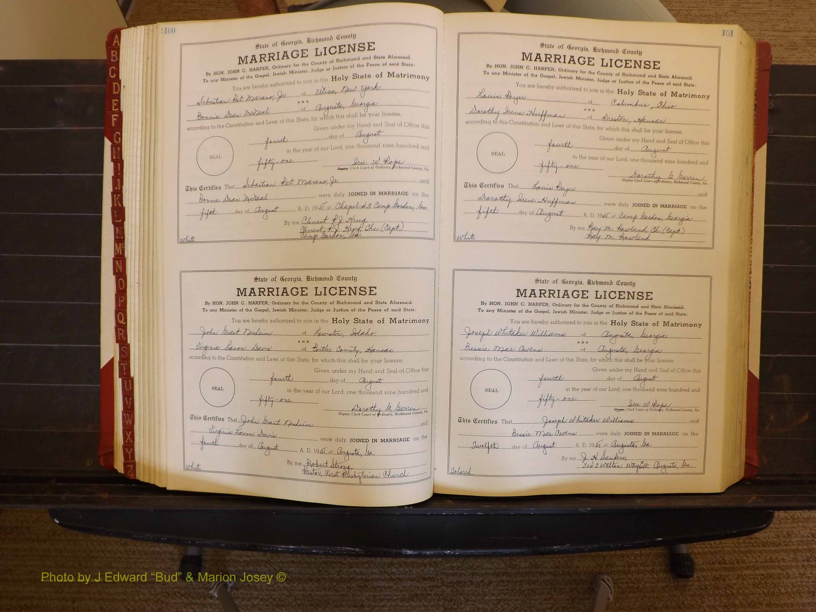 Richmond Marriages, ZZ, 1951-1952 P 100-101.JPG