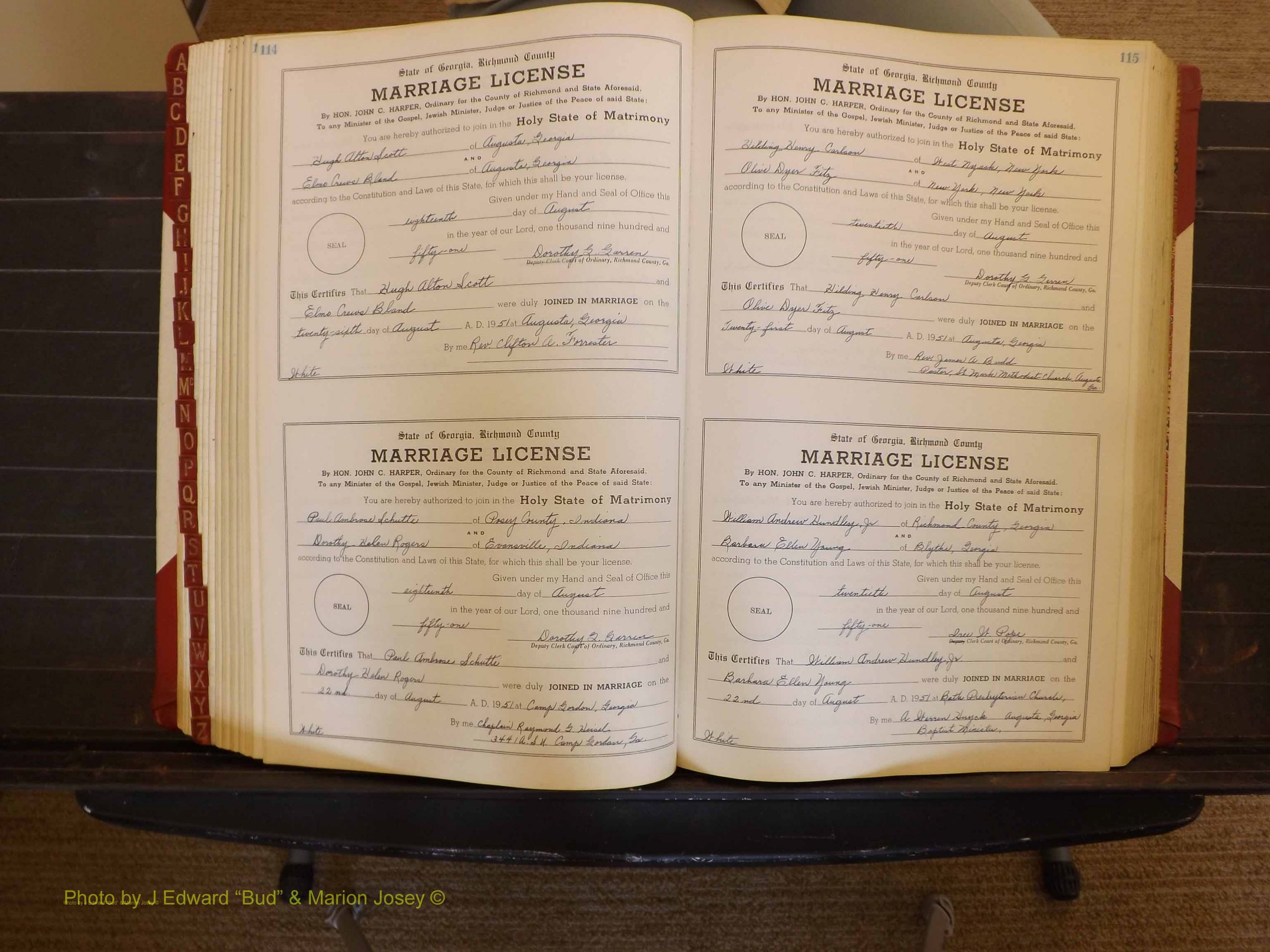 Richmond Marriages, ZZ, 1951-1952 P 114-115.JPG