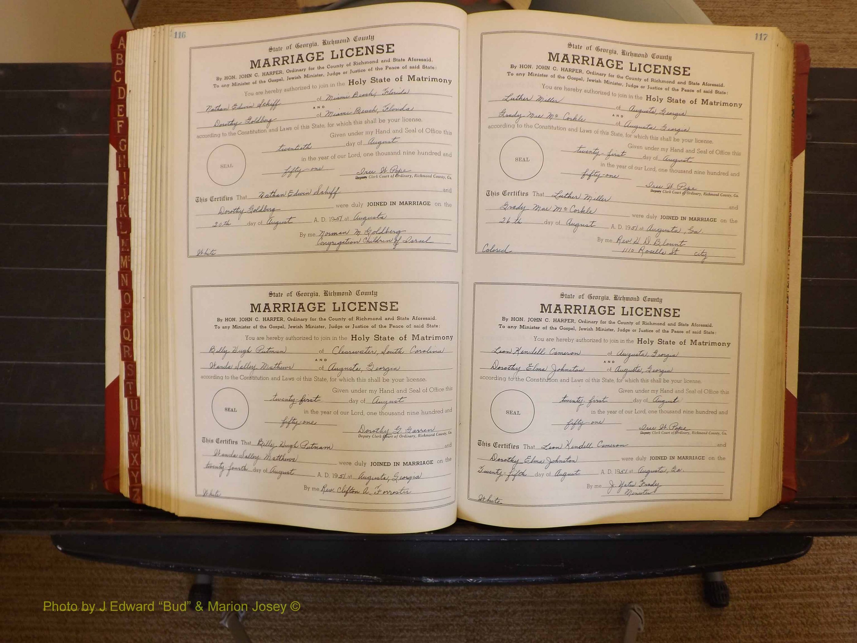 Richmond Marriages, ZZ, 1951-1952 P 116-117.JPG