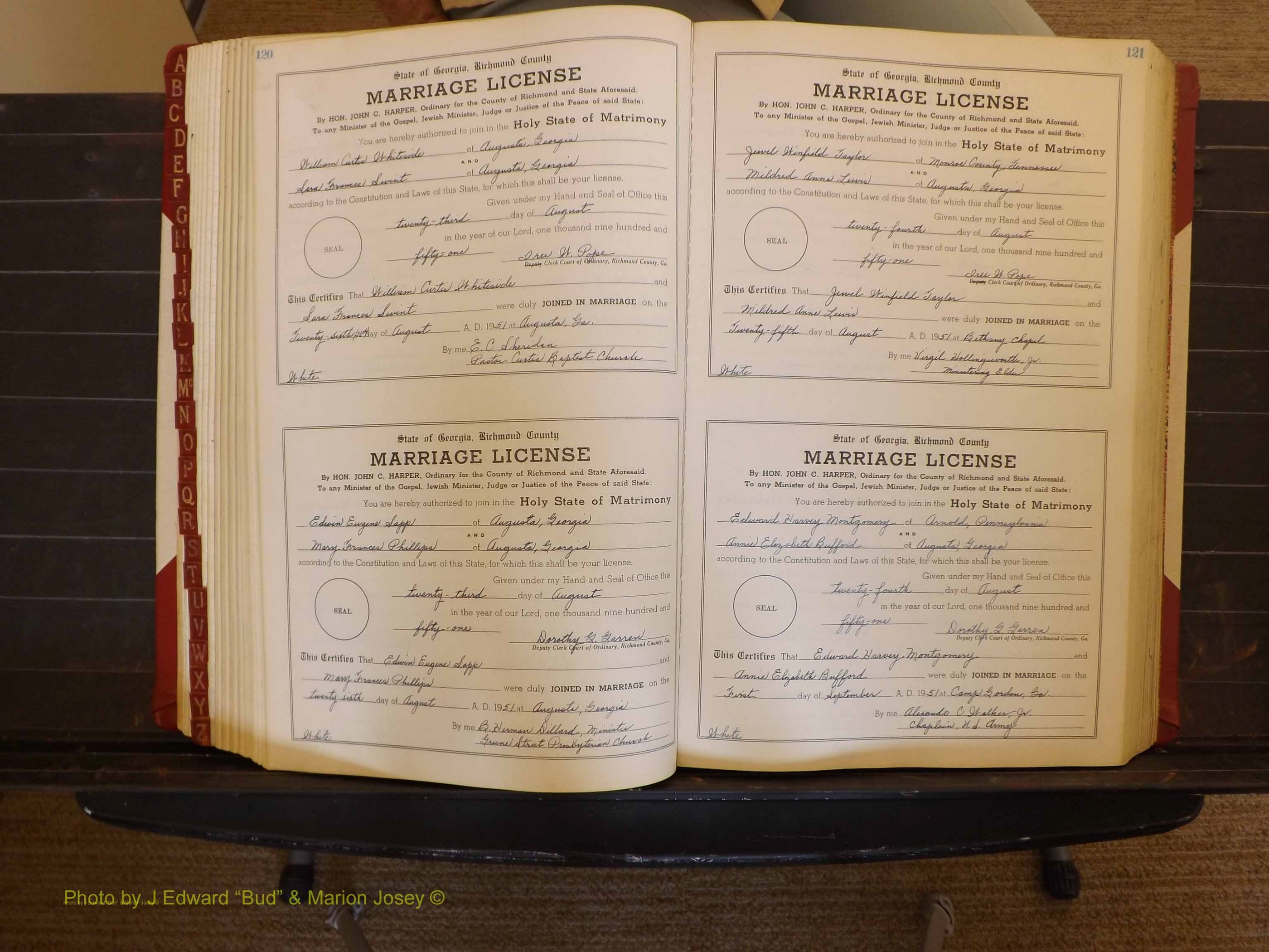 Richmond Marriages, ZZ, 1951-1952 P 120-121.JPG