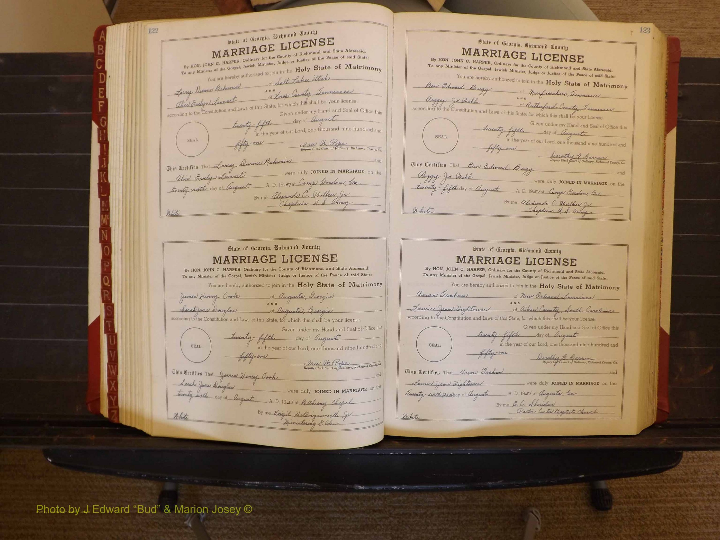 Richmond Marriages, ZZ, 1951-1952 P 122-123.JPG